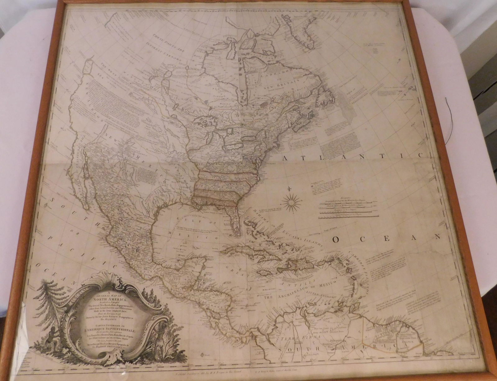1761 MAP OF NORTH AMERICA BY ROCQUE (1 of 6)