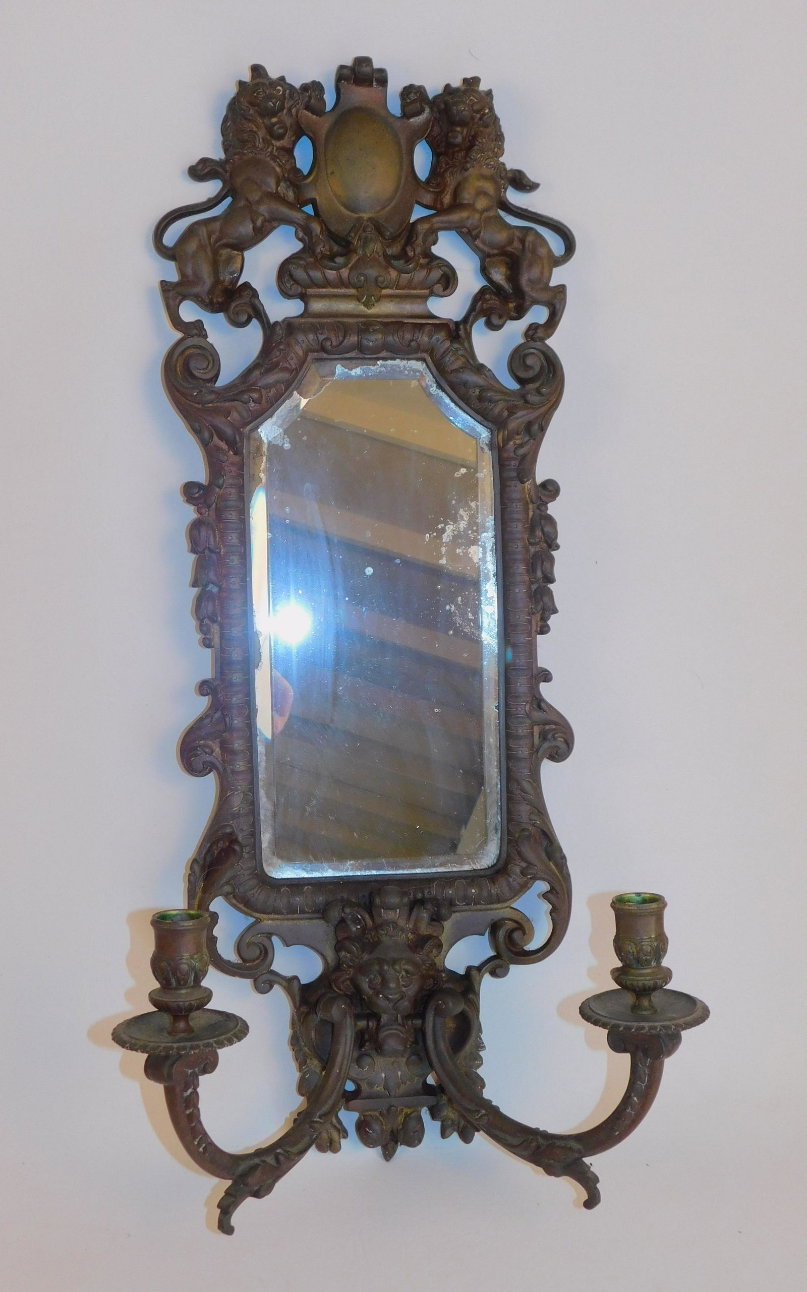 ANTIQUE BRONZE WALL SCONCE (1 of 4)