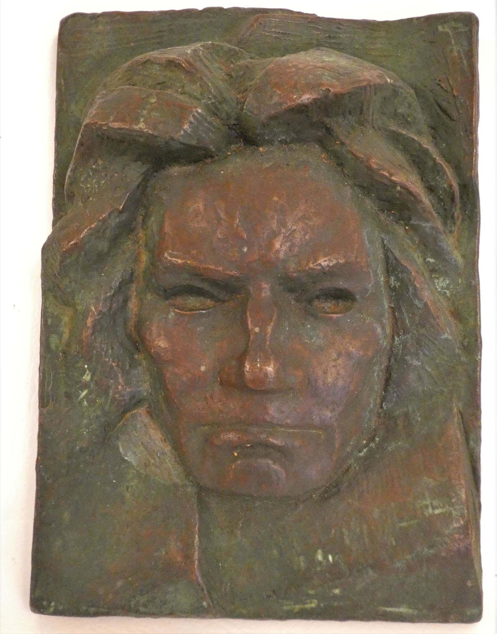 BRONZE BAS RELIEF OF BEETHOVEN SIGNED BUCH (1 of 3)