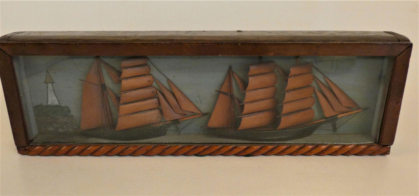 WOOD DIORAMA OF SHIPS 1918 (1 of 3)