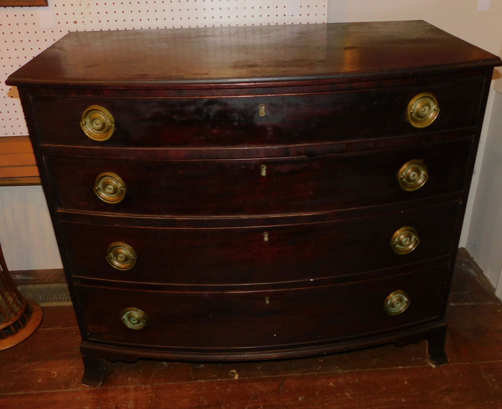 PERIOD ENGLISH BOW FRONT CHEST (1 of 3)