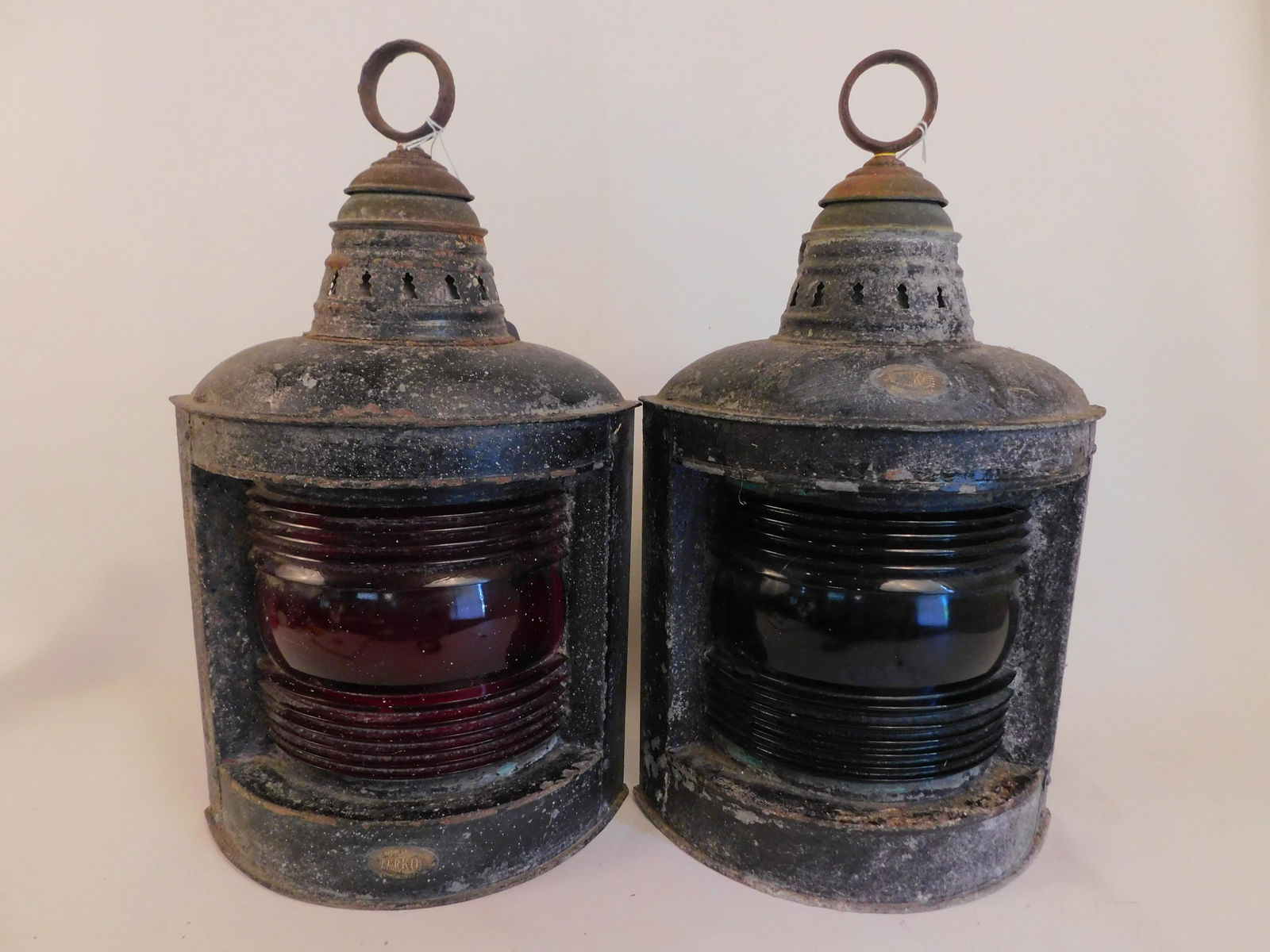 PAIR ANTIQUE PERKO SHIP LIGHTS (1 of 4)