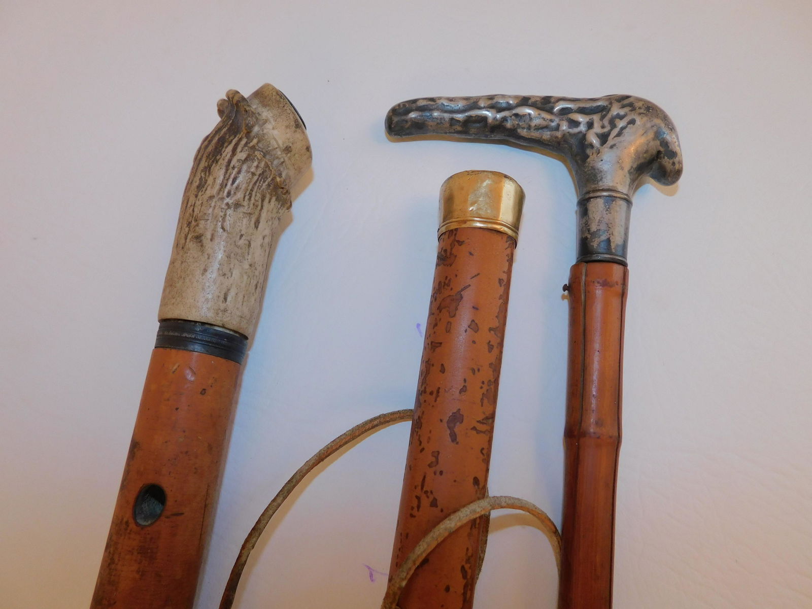 3 ANTIQUE CANES INCLUDING GOLD (1 of 3)