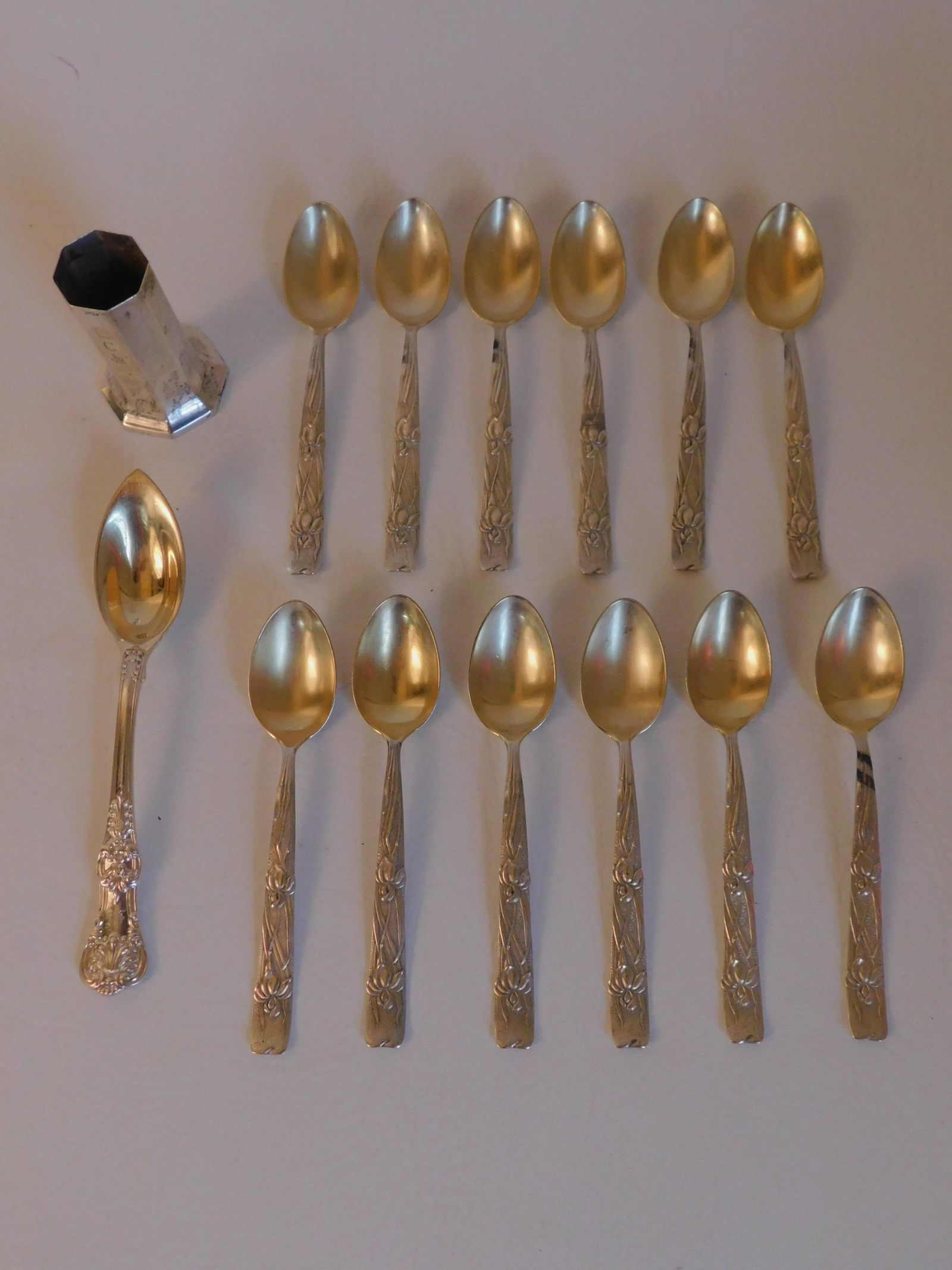 TIFFANY STERLING SPOONS & VASE HOLDER (1 of 4)