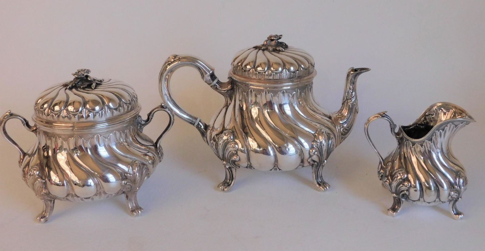 3 PC FRENCH SILVER TEA SET (1 of 4)