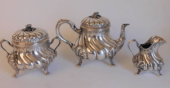 3 PC FRENCH SILVER TEA SET (1 of 4)