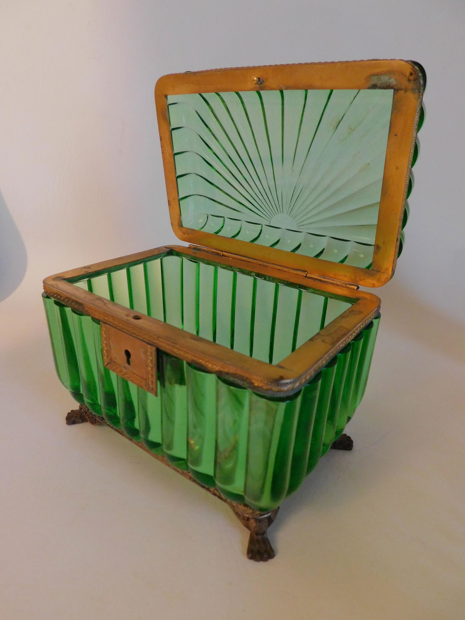 ANTIQUE FRENCH GLASS BOX (1 of 2)