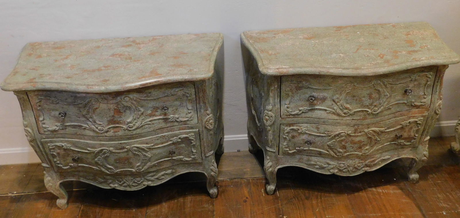 PAIR FRENCH BOMBE SMALL CHESTS (1 of 4)
