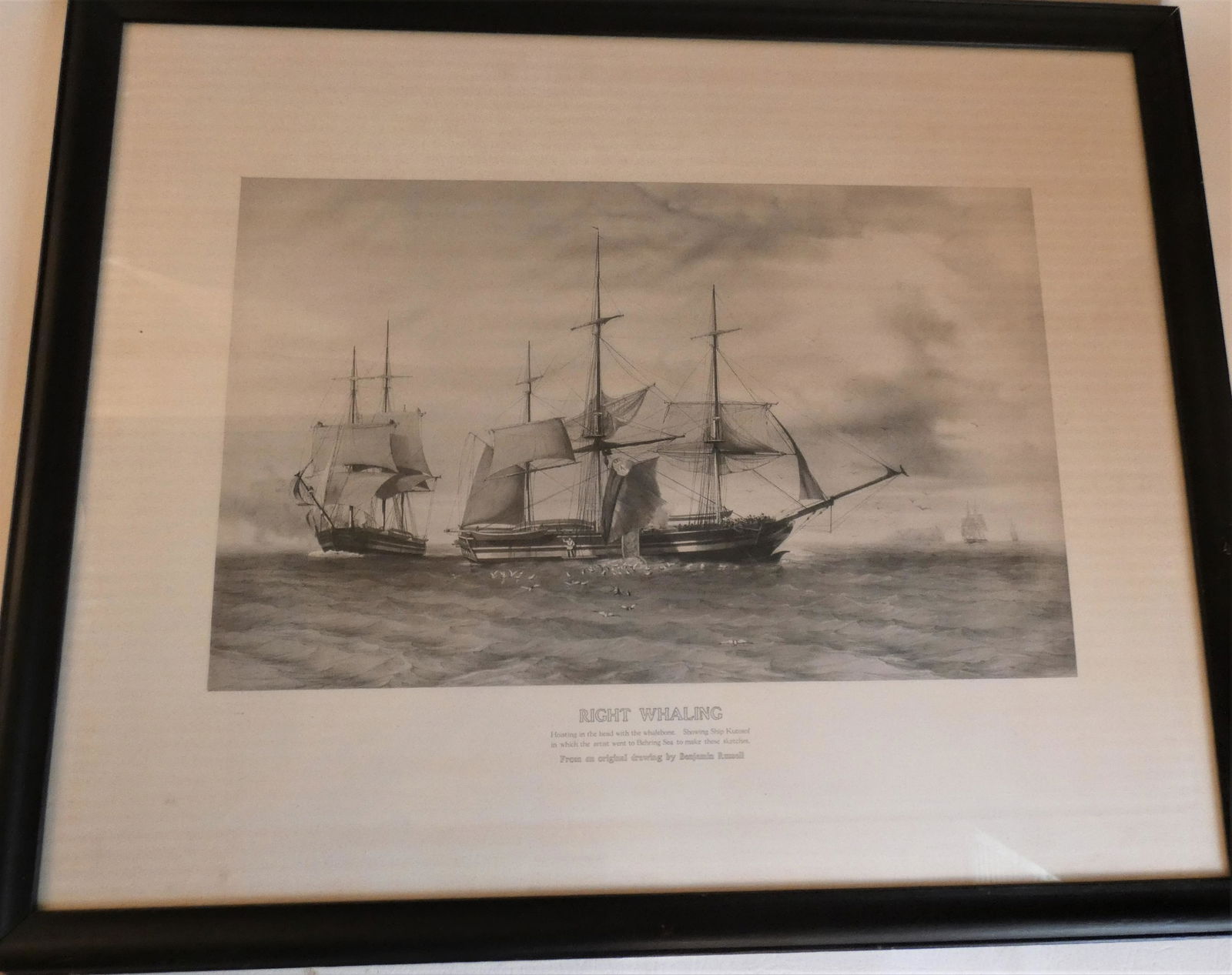 RIGHT WHALING PRINT AFTER RUSSELL (1 of 2)