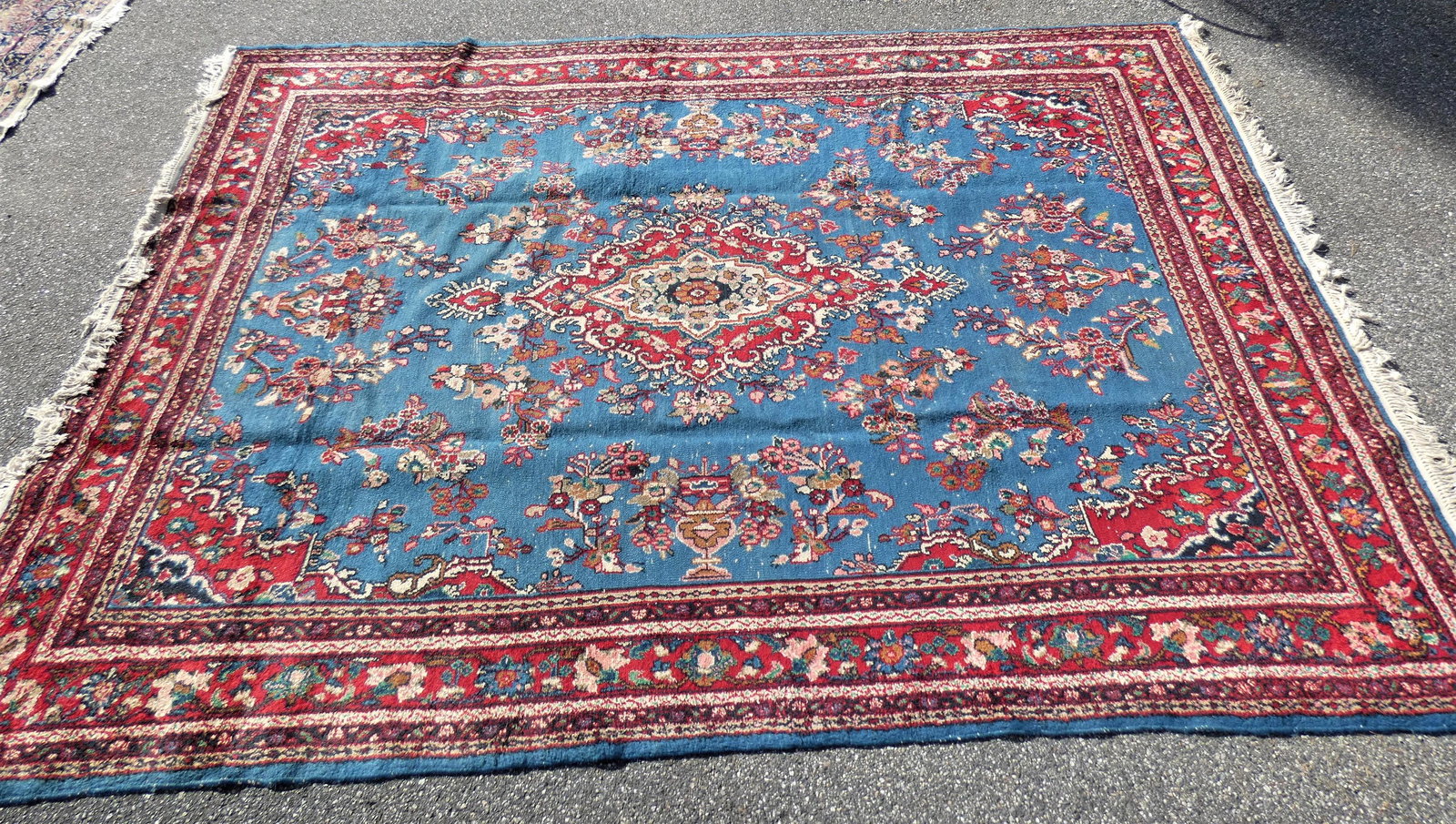 BLUE HAMADAN ROOM SIZE RUG (1 of 4)
