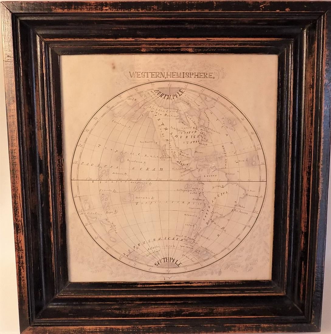 WESTERN HEMISPHERE HAND DRAWN MAP (1 of 5)
