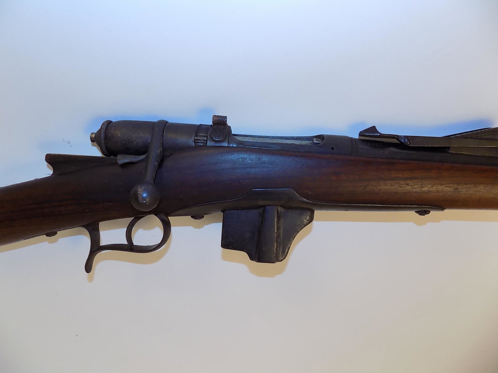 M1870 ITALIAN VETTERLI RIFLE: Italian Model 1870 Vetterli bolt-action Infantry rifle signed Torino Fab., AG/AM marks on stock, 53 in long, 6.5mm caliber.