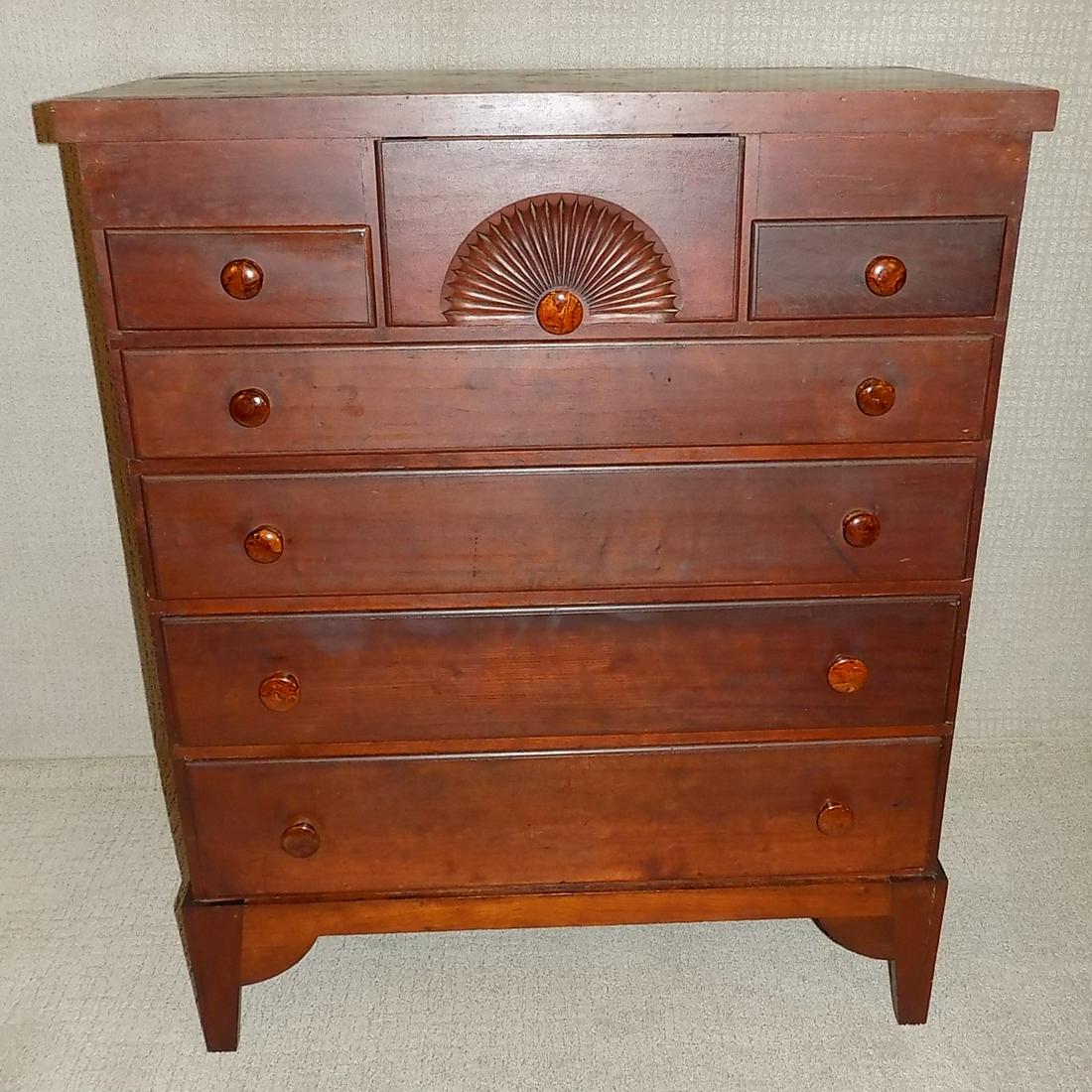 1790 SIGNED MAPLE TALL CHEST (1 of 9)