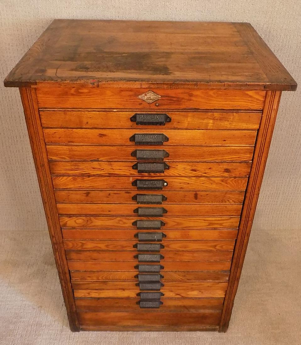 HAMILTON OAK FILE CABINET (1 of 3)