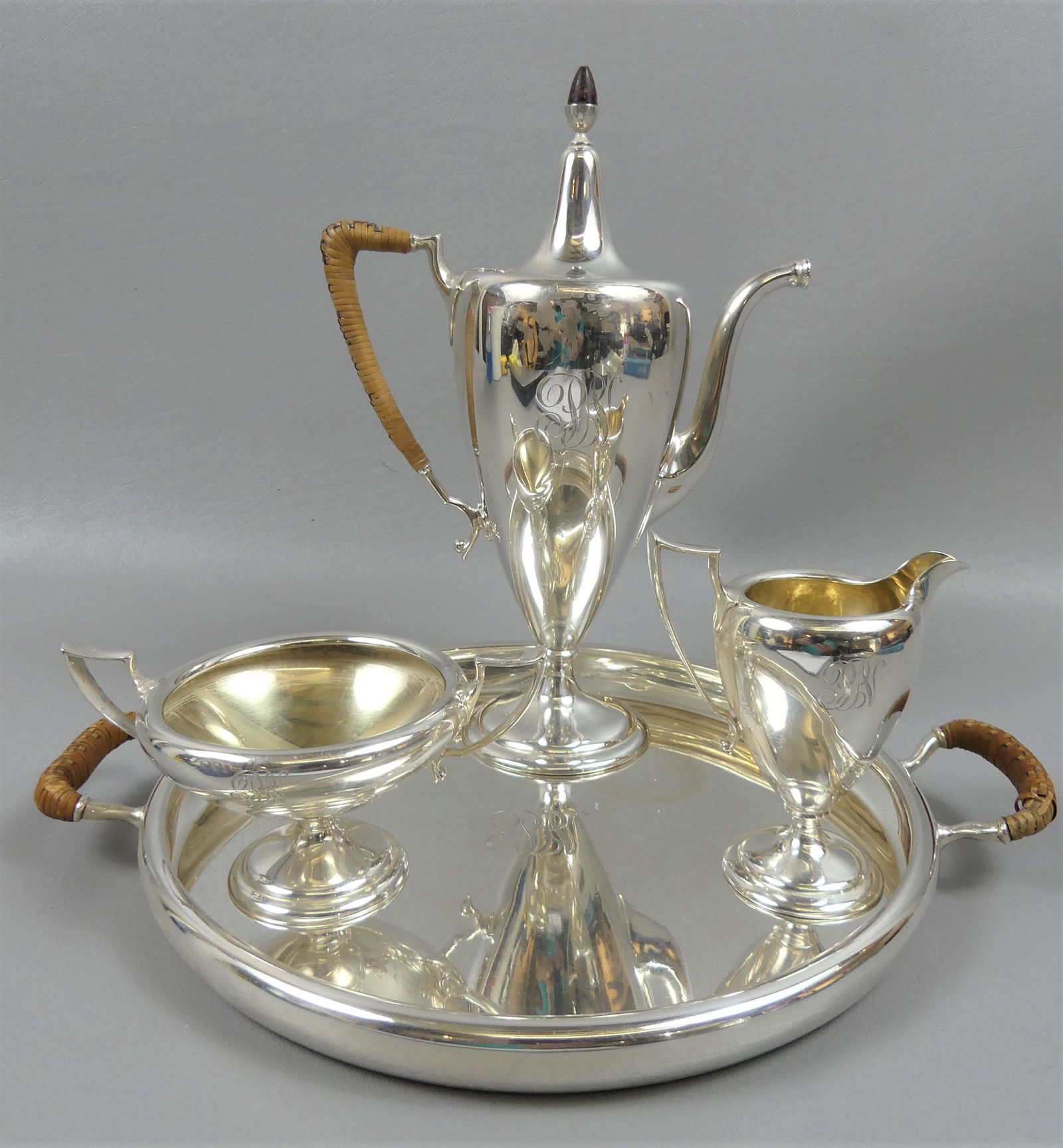 4 PC GORHAM STERLING TEA SET (1 of 2)