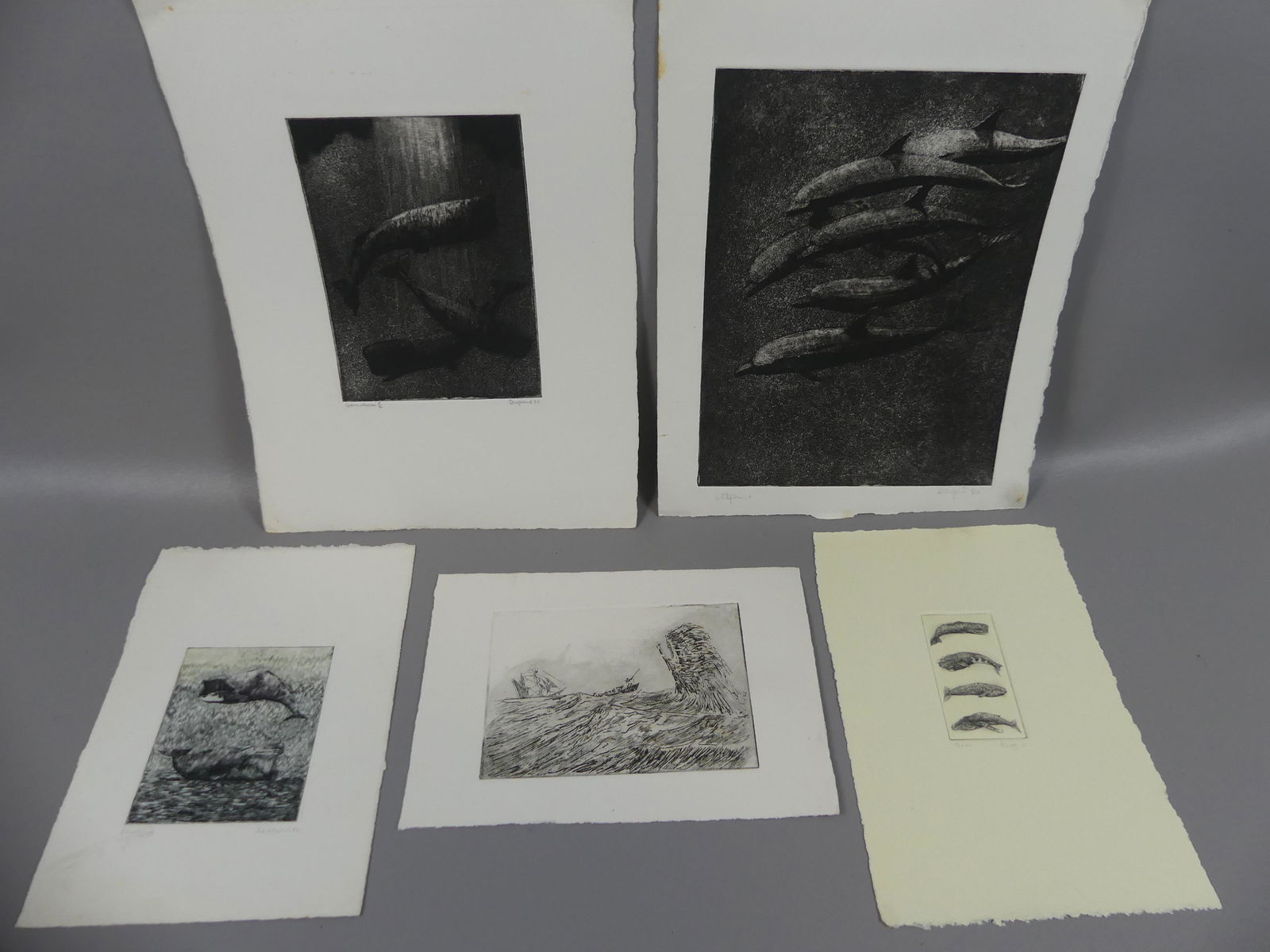 LOT 5 LAZARUS ETCHINGS - WHALES & DOLPHINS (1 of 6)