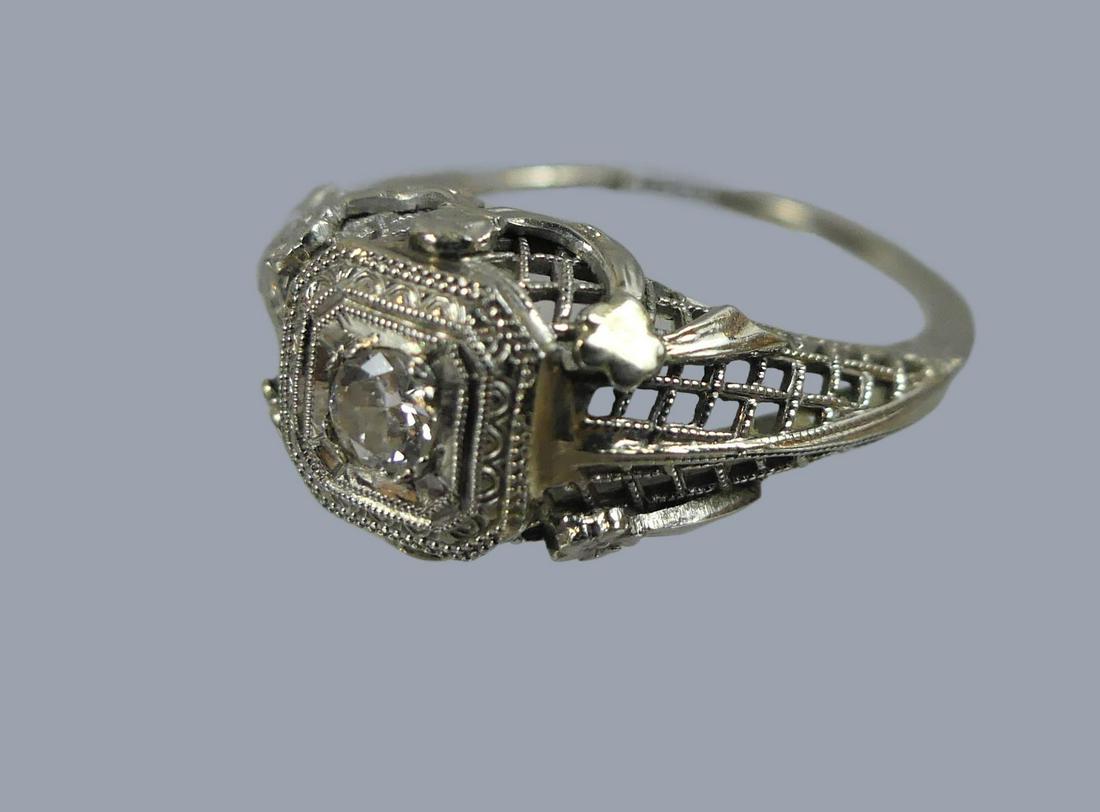 14K GOLD ART DECO DIAMOND RING (1 of 3)