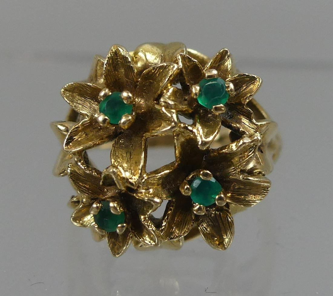 14K GOLD EMERALD COCKTAIL RING (1 of 3)