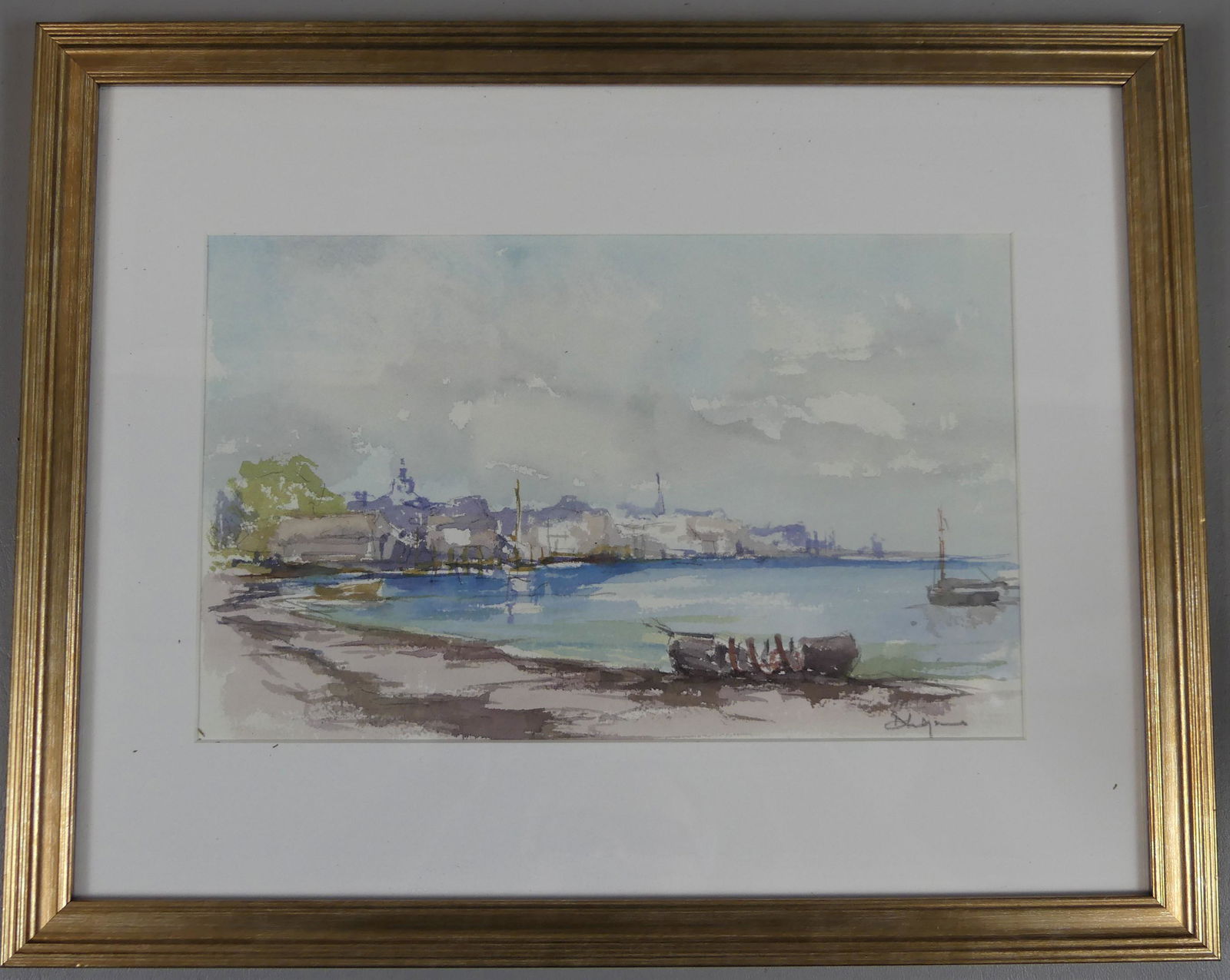 D. LAZARUS WATERCOLOR NANTUCKET HARBOR (1 of 2)