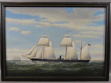 GRAHAM FLIGHT PAINTING - CONFEDERATE SHIP ALABAMA (1 of 5)