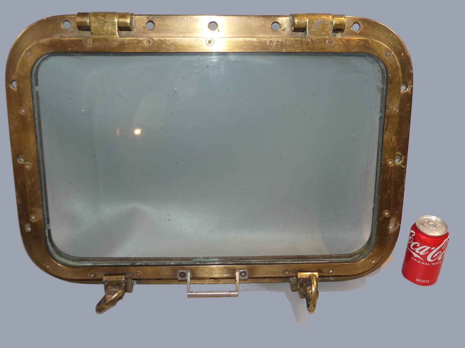 LARGE BRONZE RECTANGULAR SHIP PORTHOLE (1 of 3)