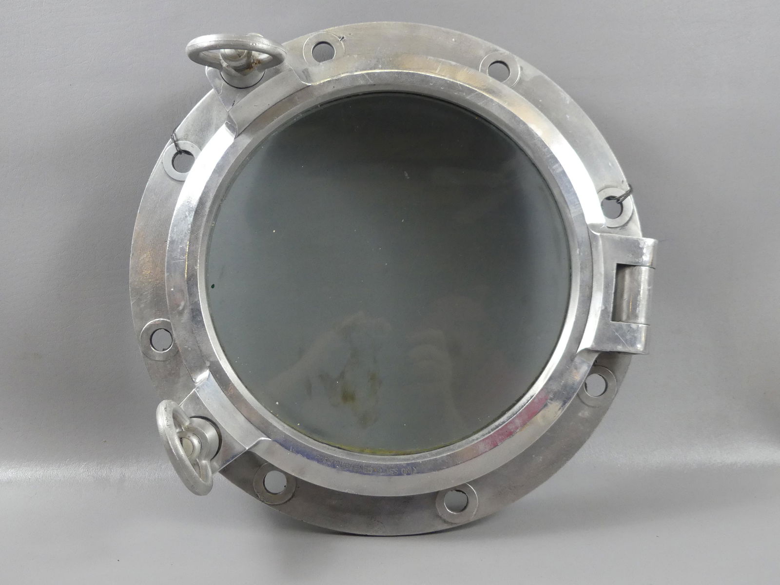 OLD ALUMINUM SHIP PORTHOLE (1 of 3)