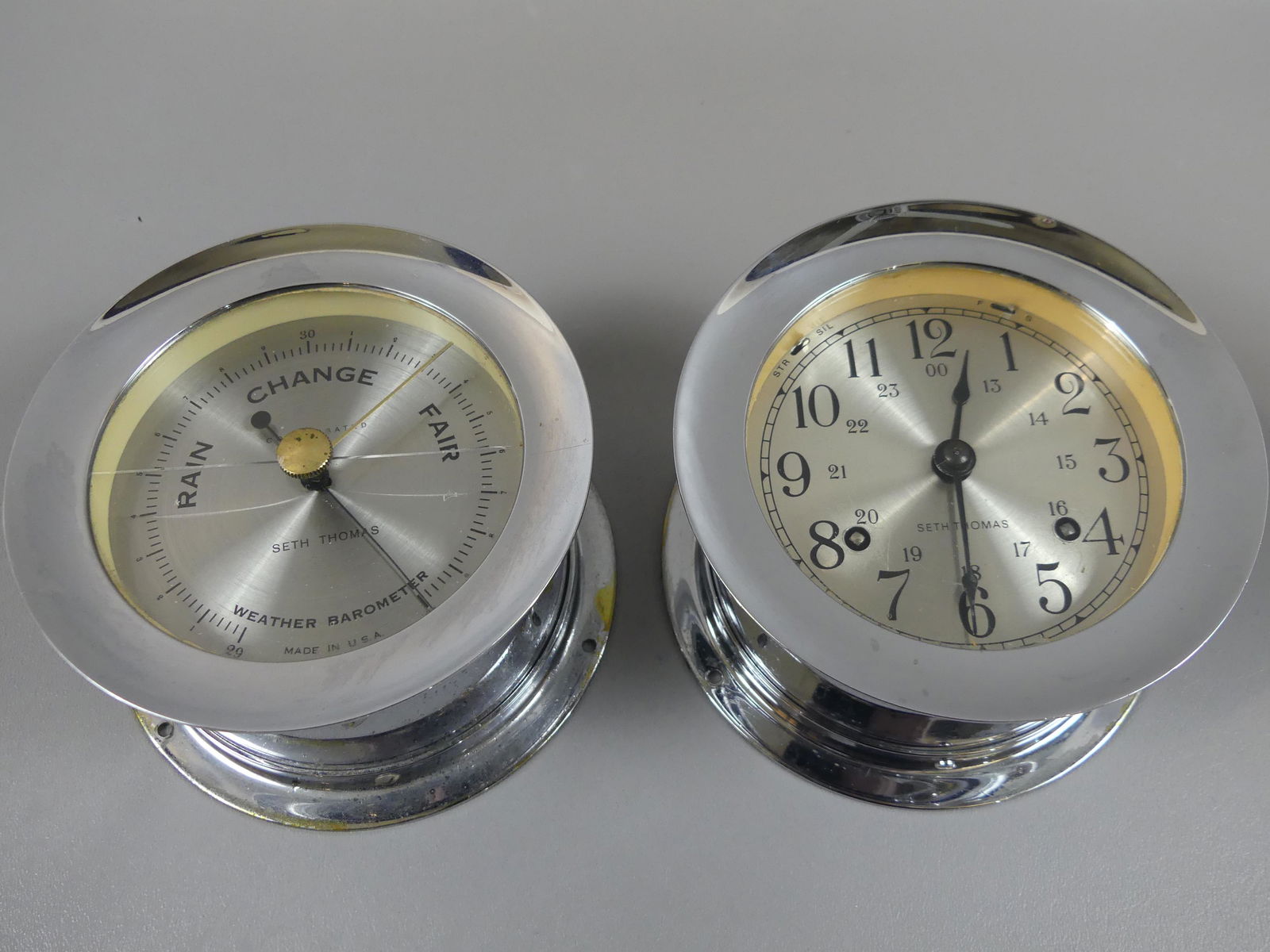 SETH THOMAS SHIP CLOCK & BAROMETER (1 of 4)