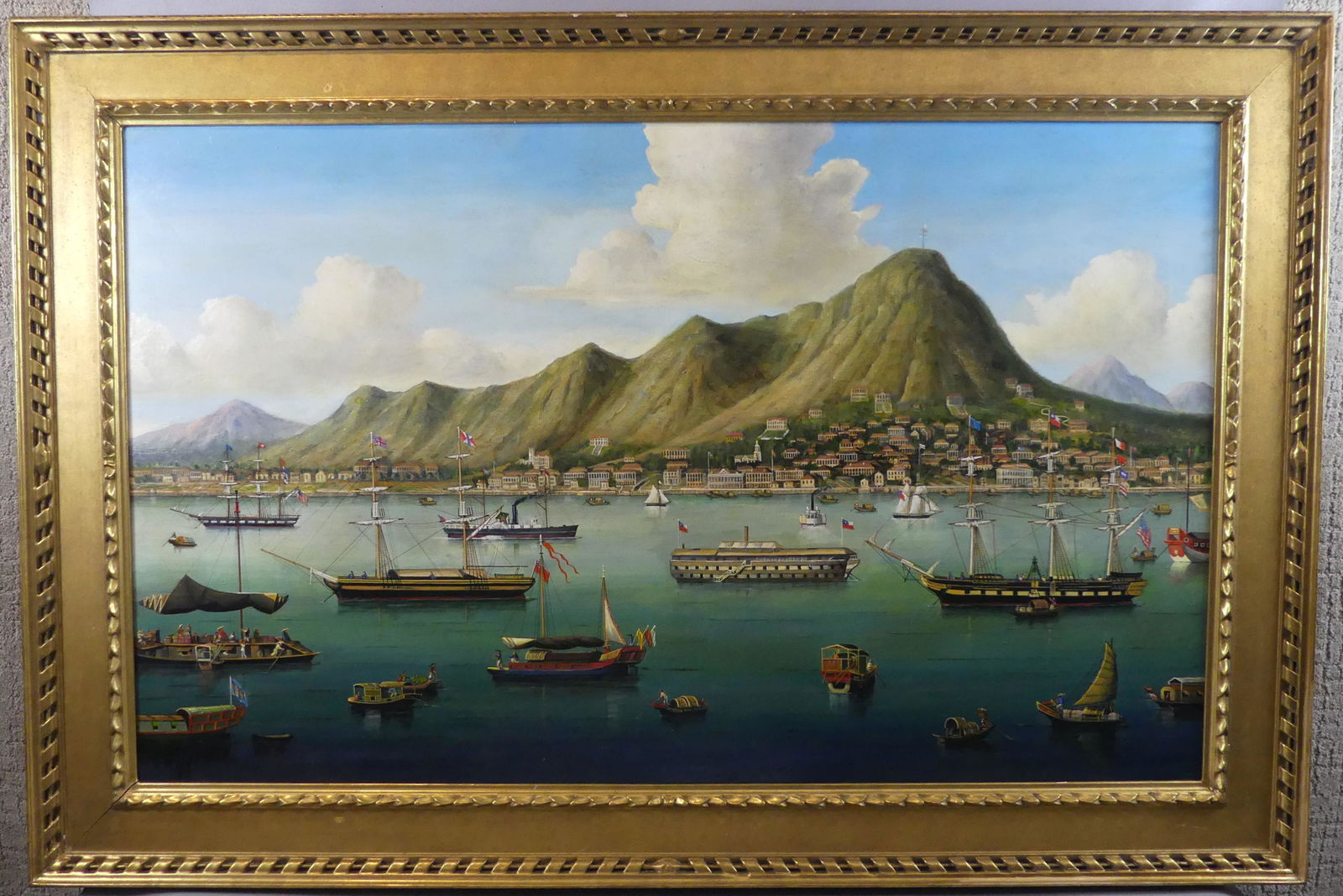 CHINA TRADE PAINTING HONG KONG HARBOR (1 of 9)