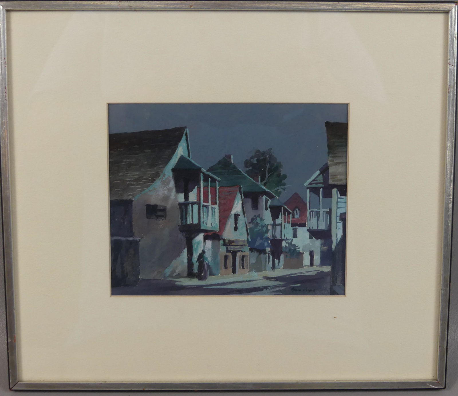 JOHN HARE PAINTING OF VILLAGE - ST. AUGUSTINE FLORIDA (1 of 2)