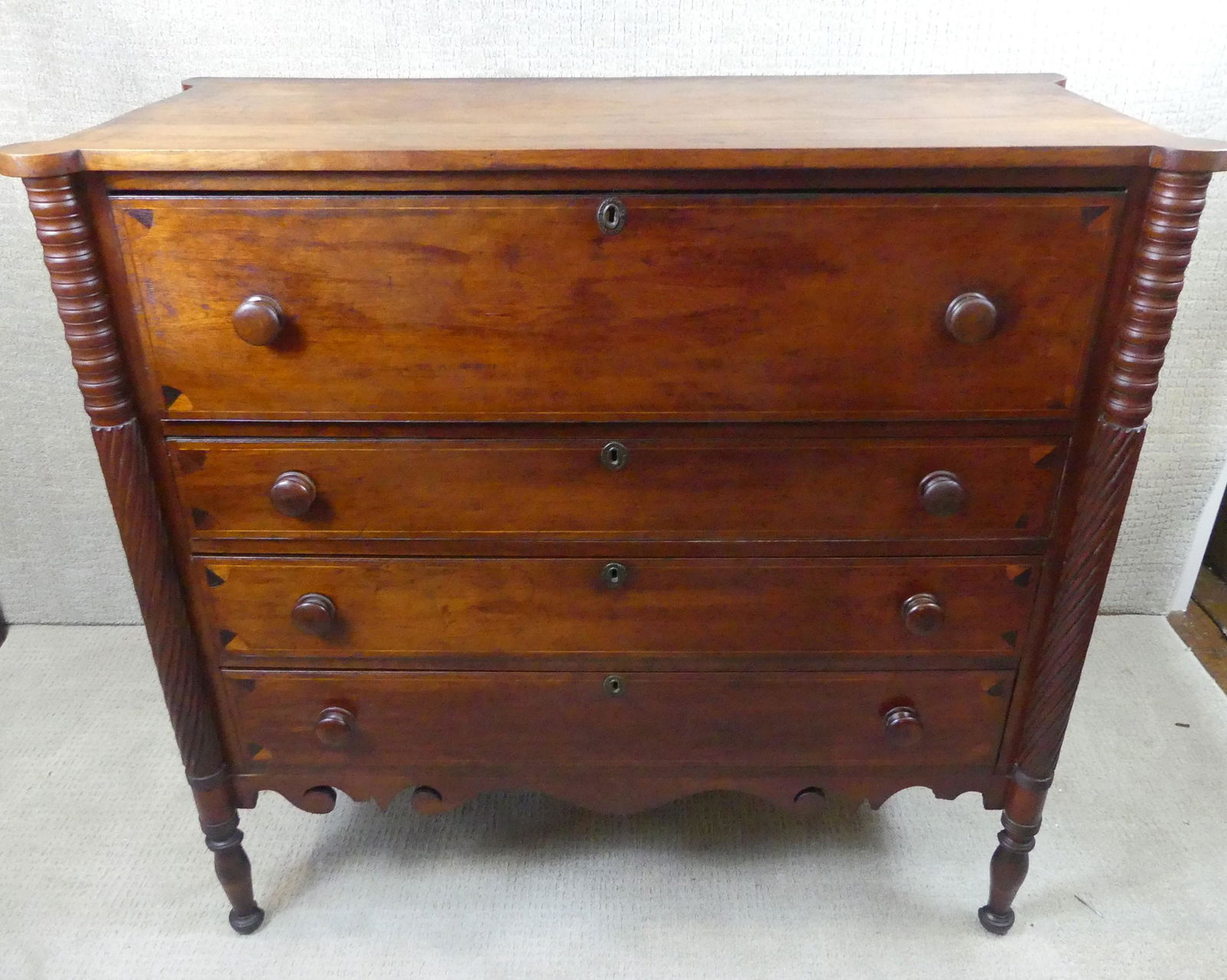PERIOD INLAID SHERATON MAINE CHEST (1 of 5)