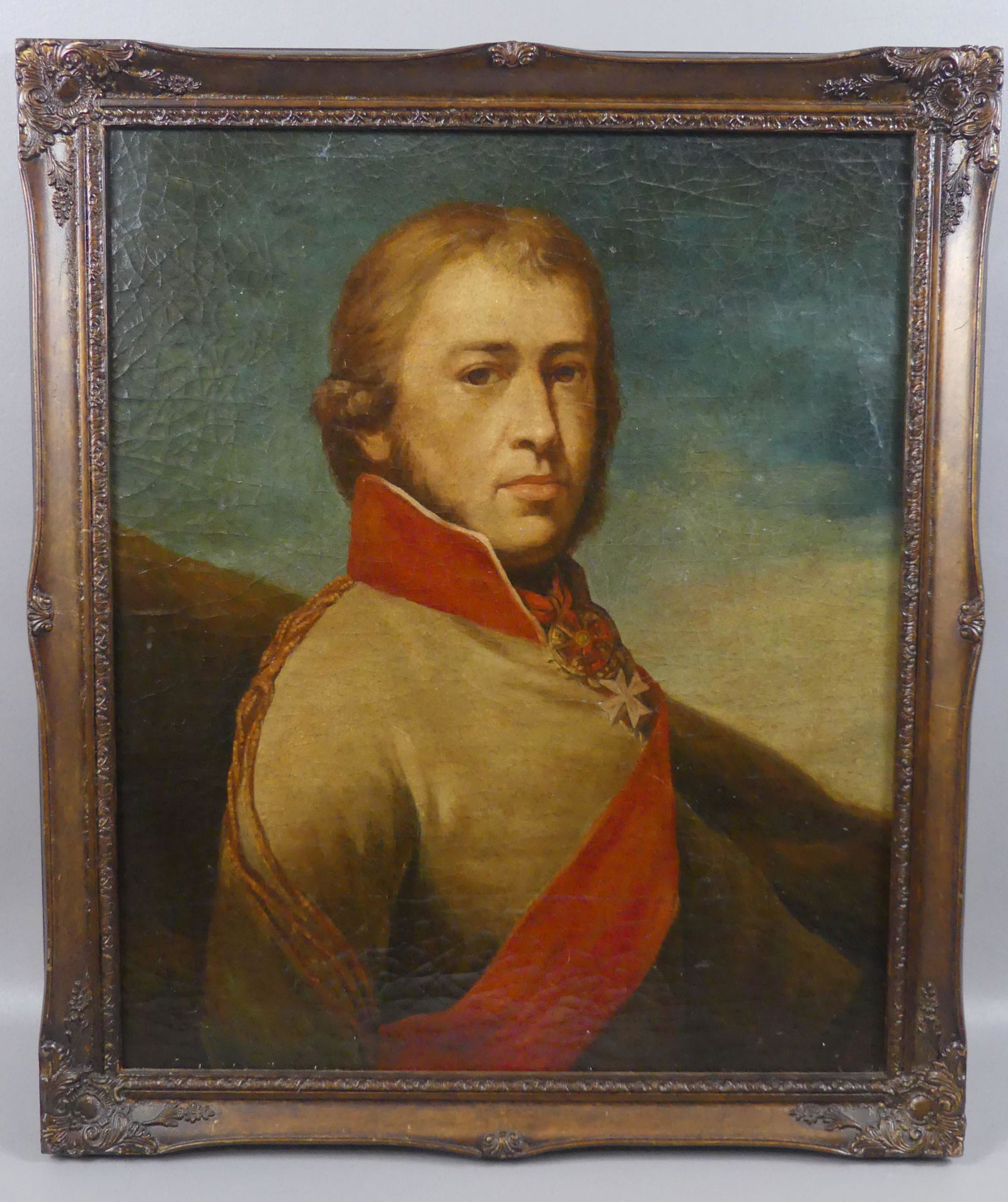 ANTIQUE PAINTING OF MILITARY OFFICER (1 of 3)