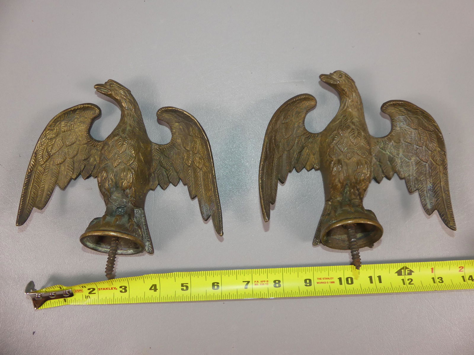 PAIR EAGLE FLAG POLE FINIALS (1 of 2)