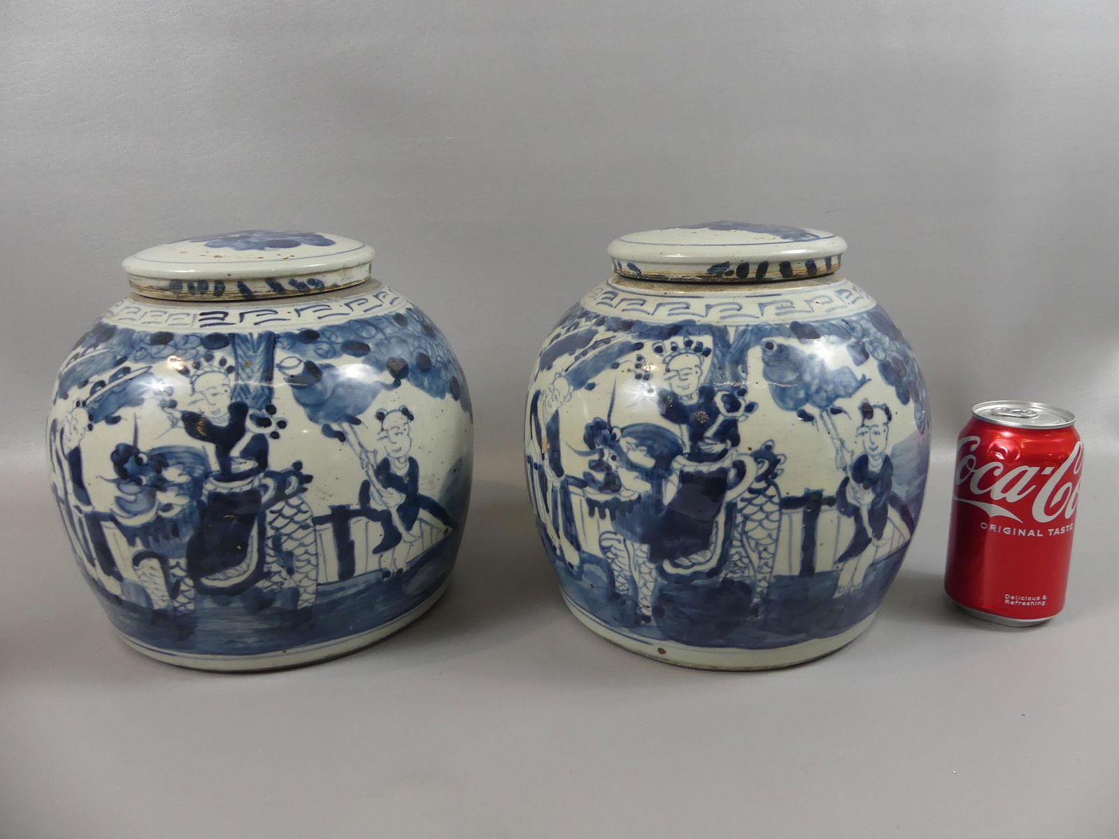 PAIR ANTIQUE CHINESE GINGER JARS (1 of 3)