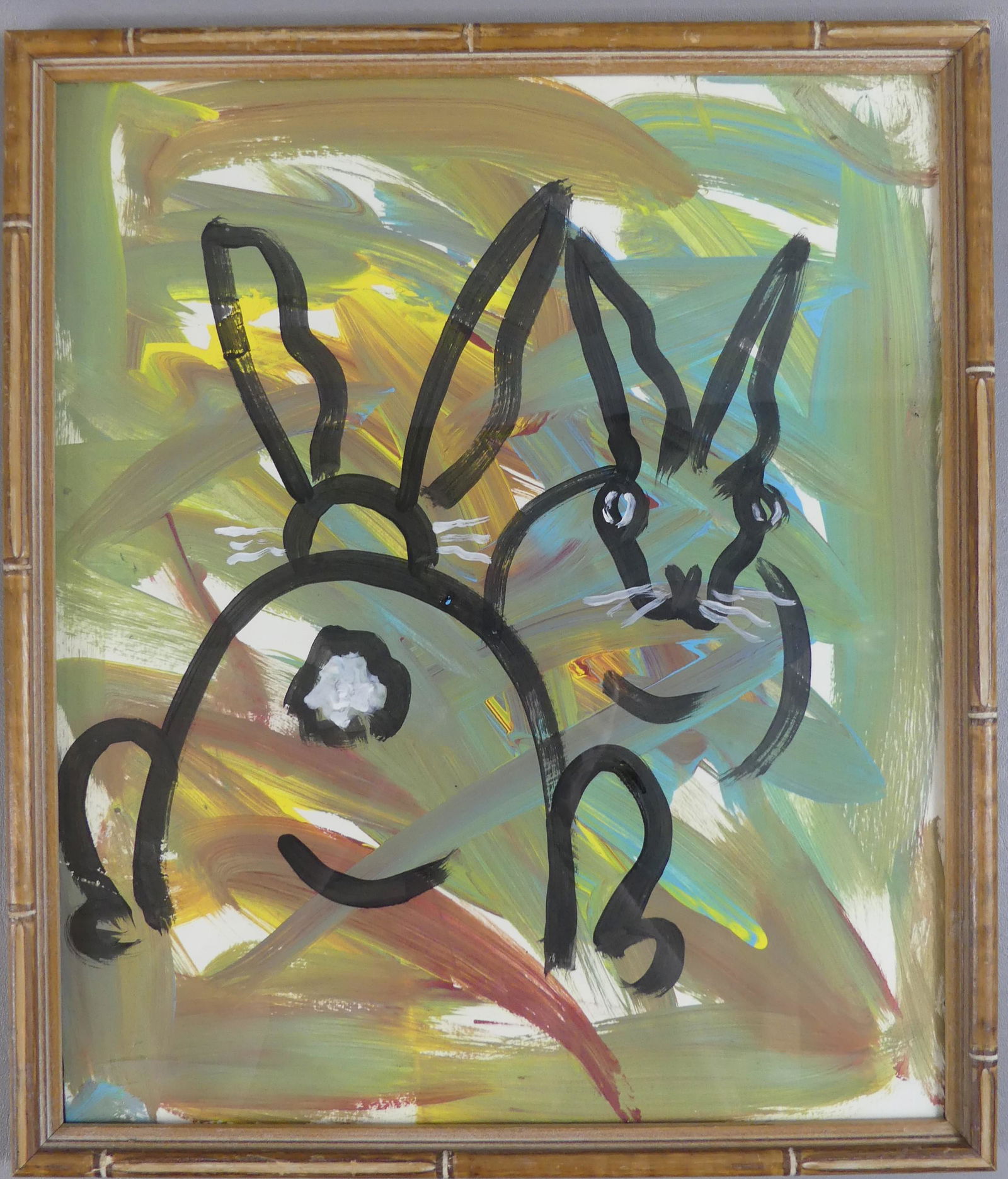 AFTER HUNT SLONEM 2 RABBITS PAINTING Oct 02, 2022 Americana Auctions in MA