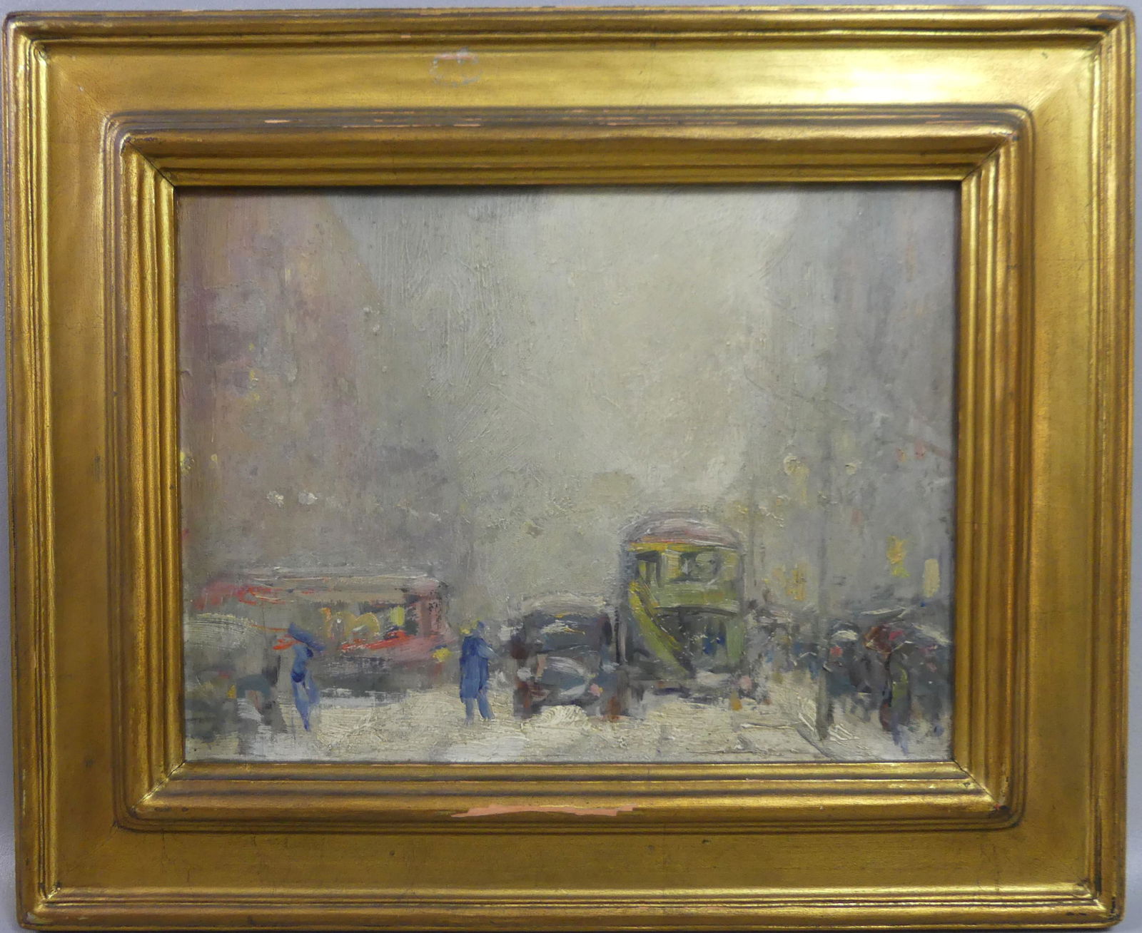 NY STREET SCENE PAINTING ATTR. GUY WIGGINS OR ROBERT HENRI (1 of 4)