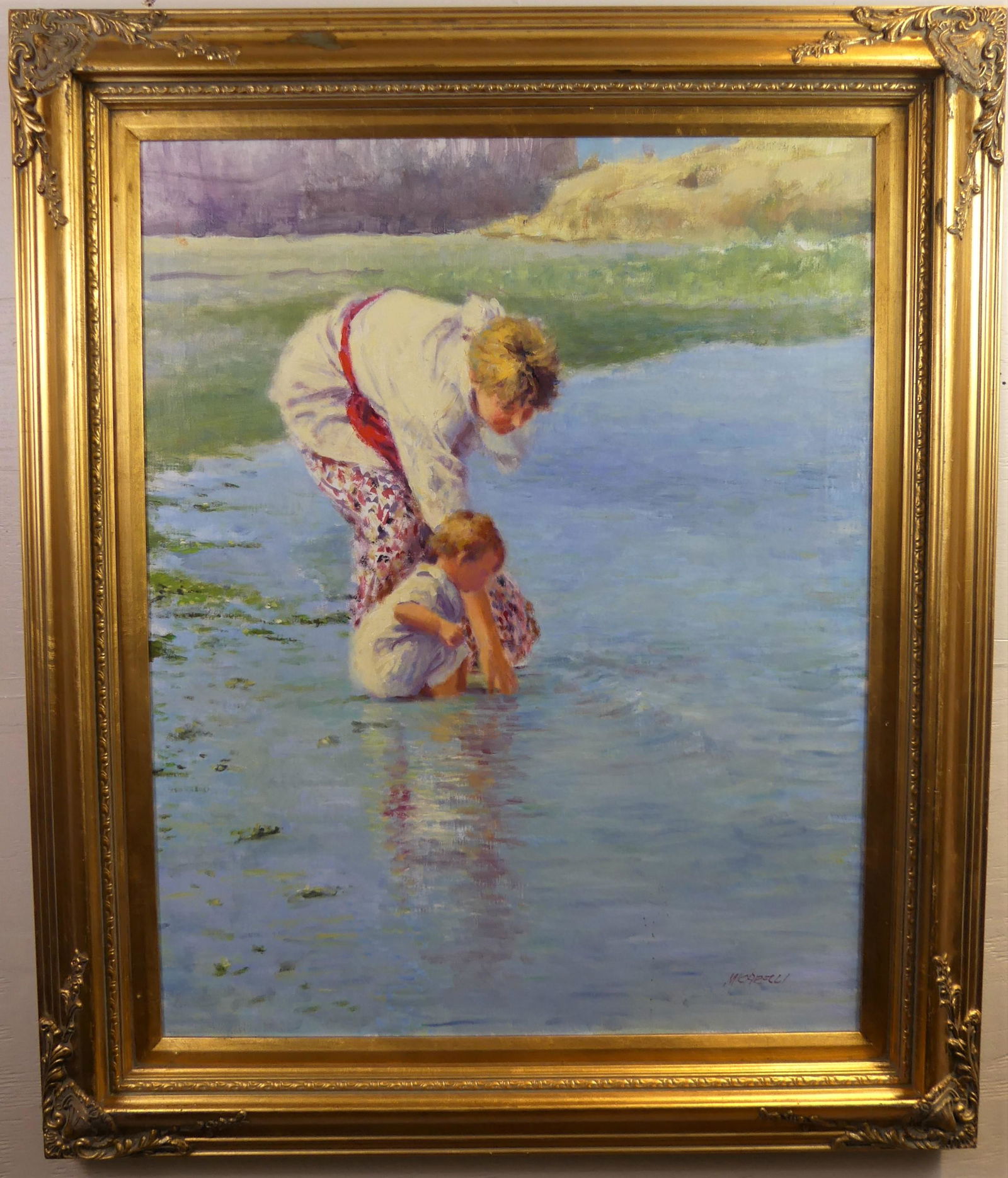 CLEMENTE MICARELLI PAINTING - MOM & CHILD ON BEACH (1 of 2)