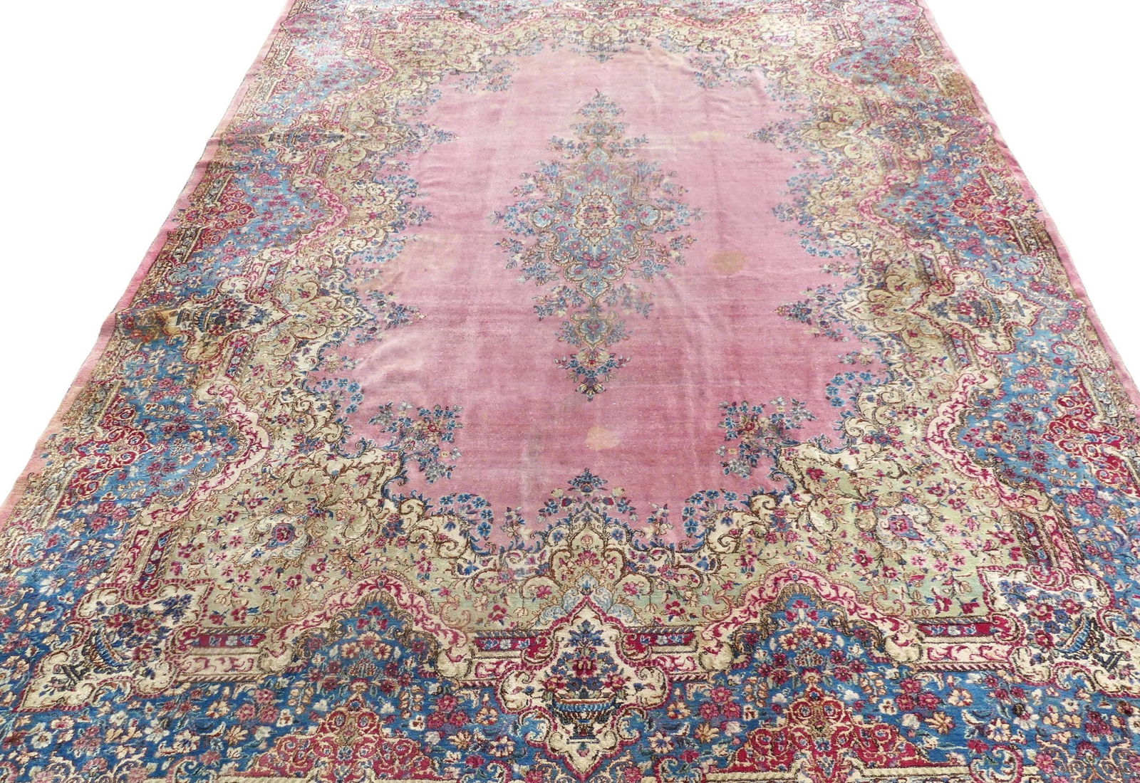 OLD PINK KIRMAN 12 X 17 FT RUG (1 of 6)