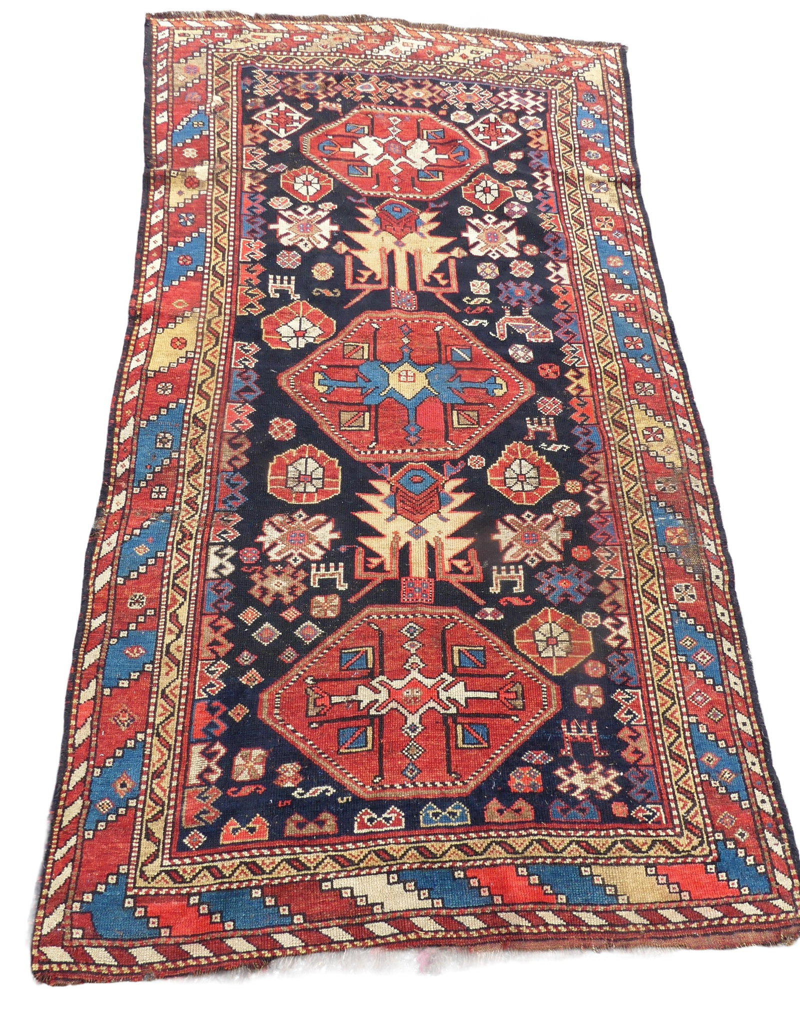 ANTIQUE KAZAK SCATTER RUG (1 of 4)