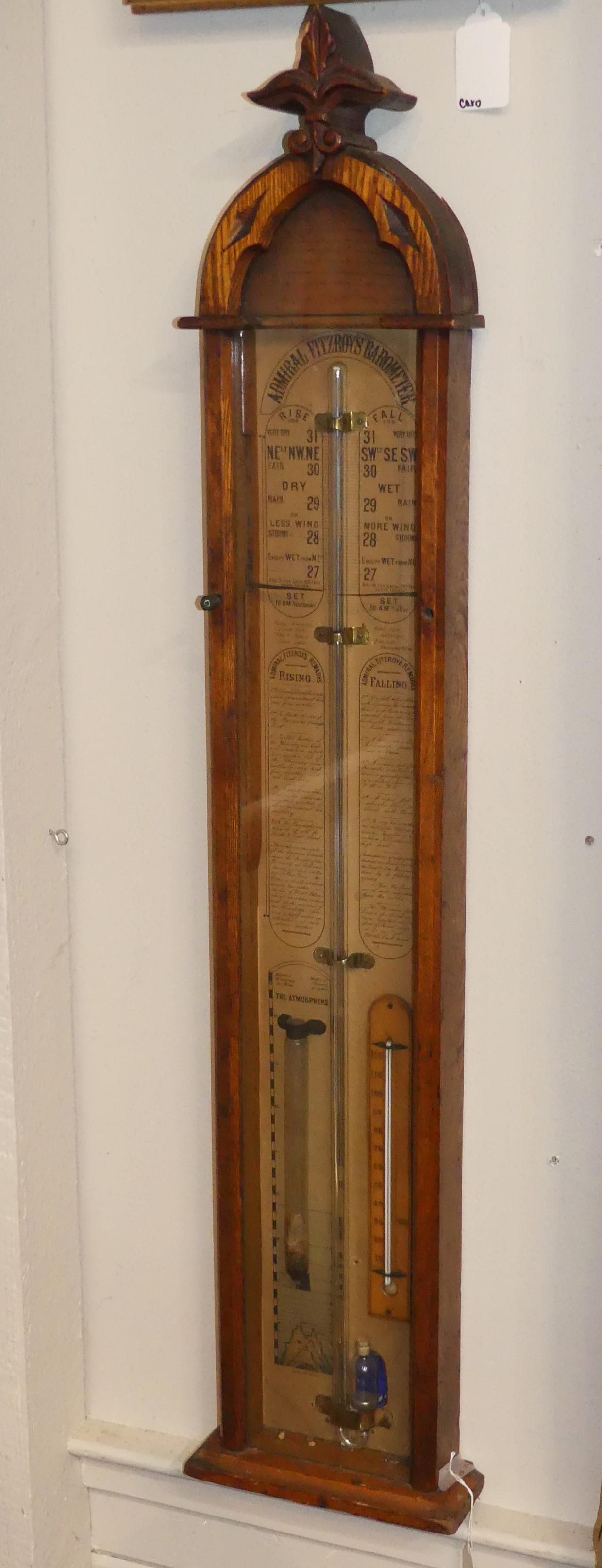 ADMIRAL FITZROYS OAK BAROMETER (1 of 3)