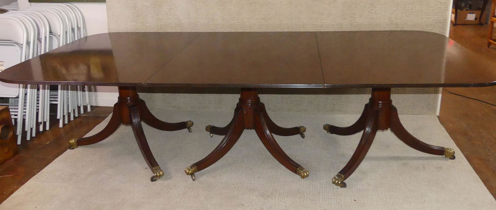 CUSTOM 3 PART MAHOGANY DINING TABLE (1 of 4)