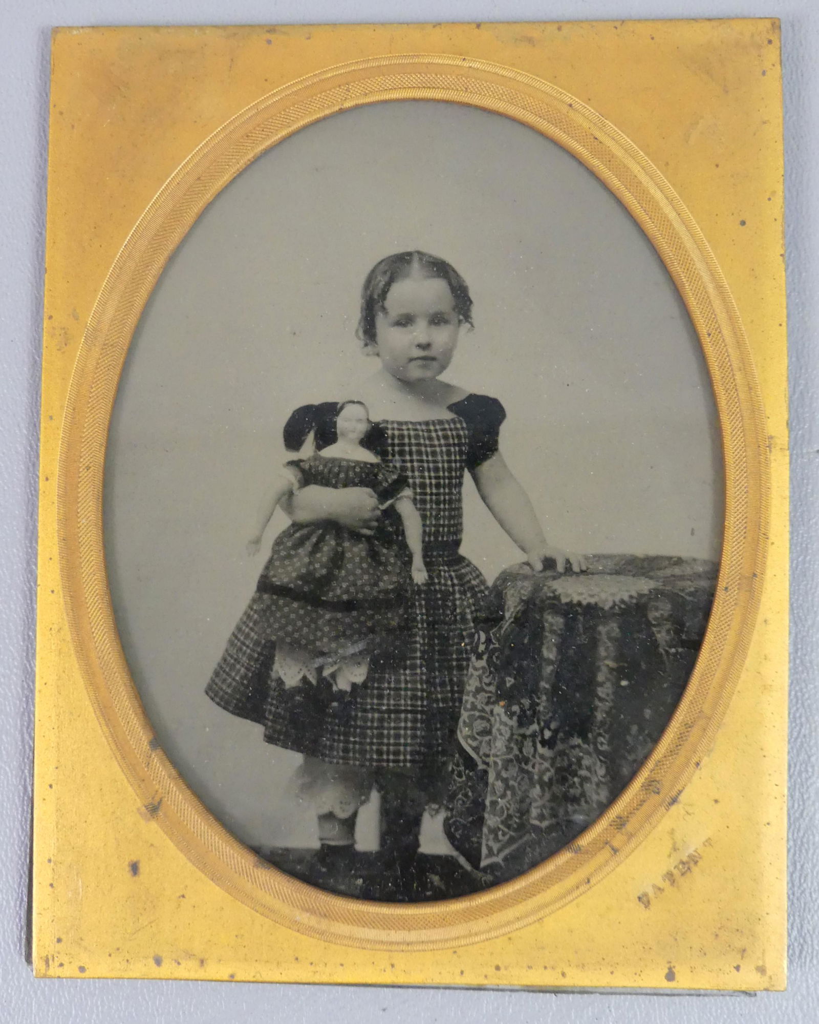 HALF PLATE AMBROTYPE - GIRL & DOLL (1 of 3)