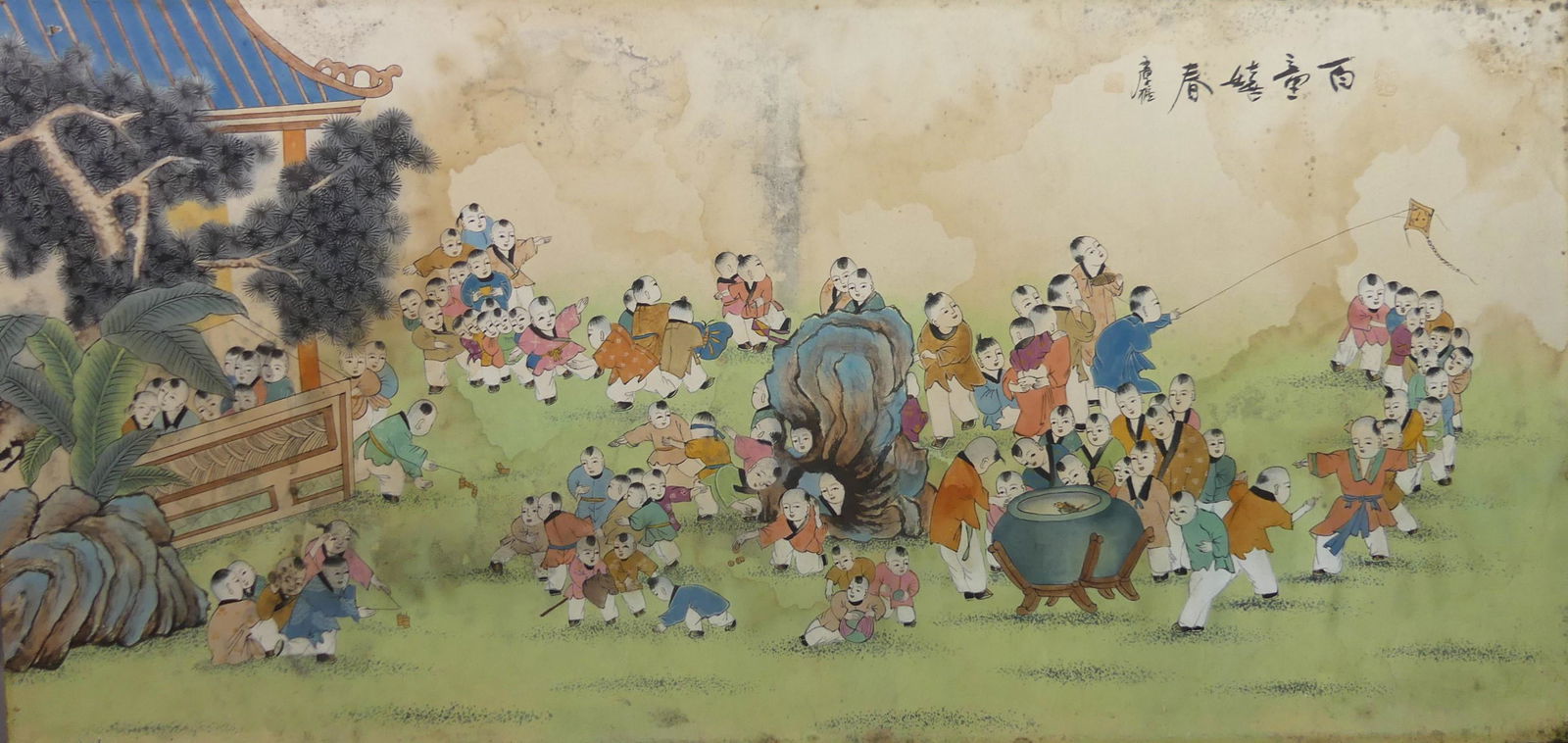 4 FT CHINESE PAINTING OF CHILDREN (1 of 6)