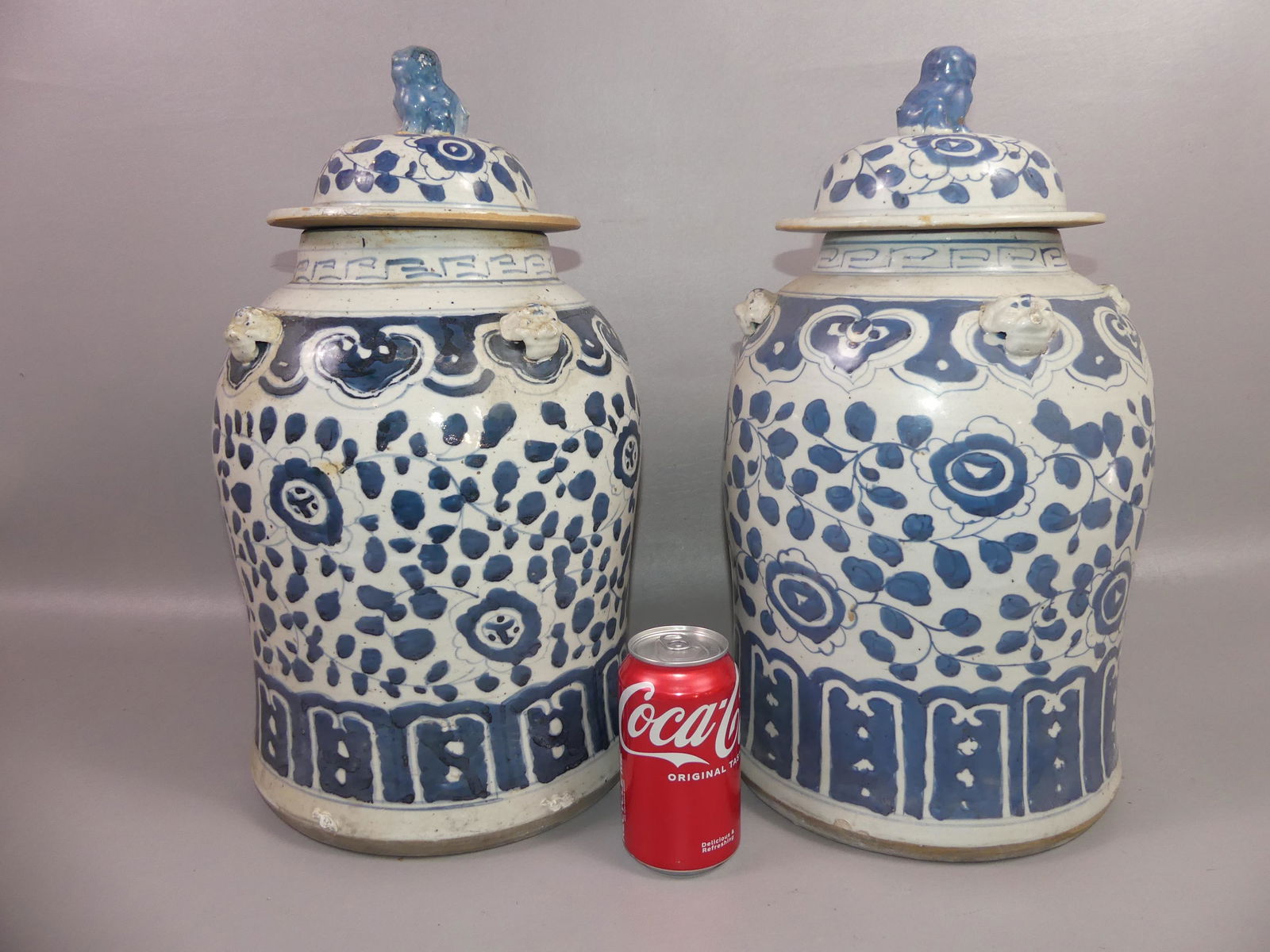 PAIR CHINESE COVERED URNS (1 of 2)