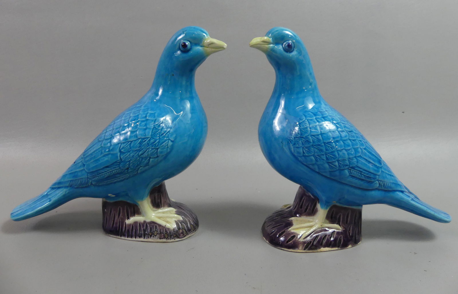 PAIR CHINESE CERAMIC PIDGEONS (1 of 2)
