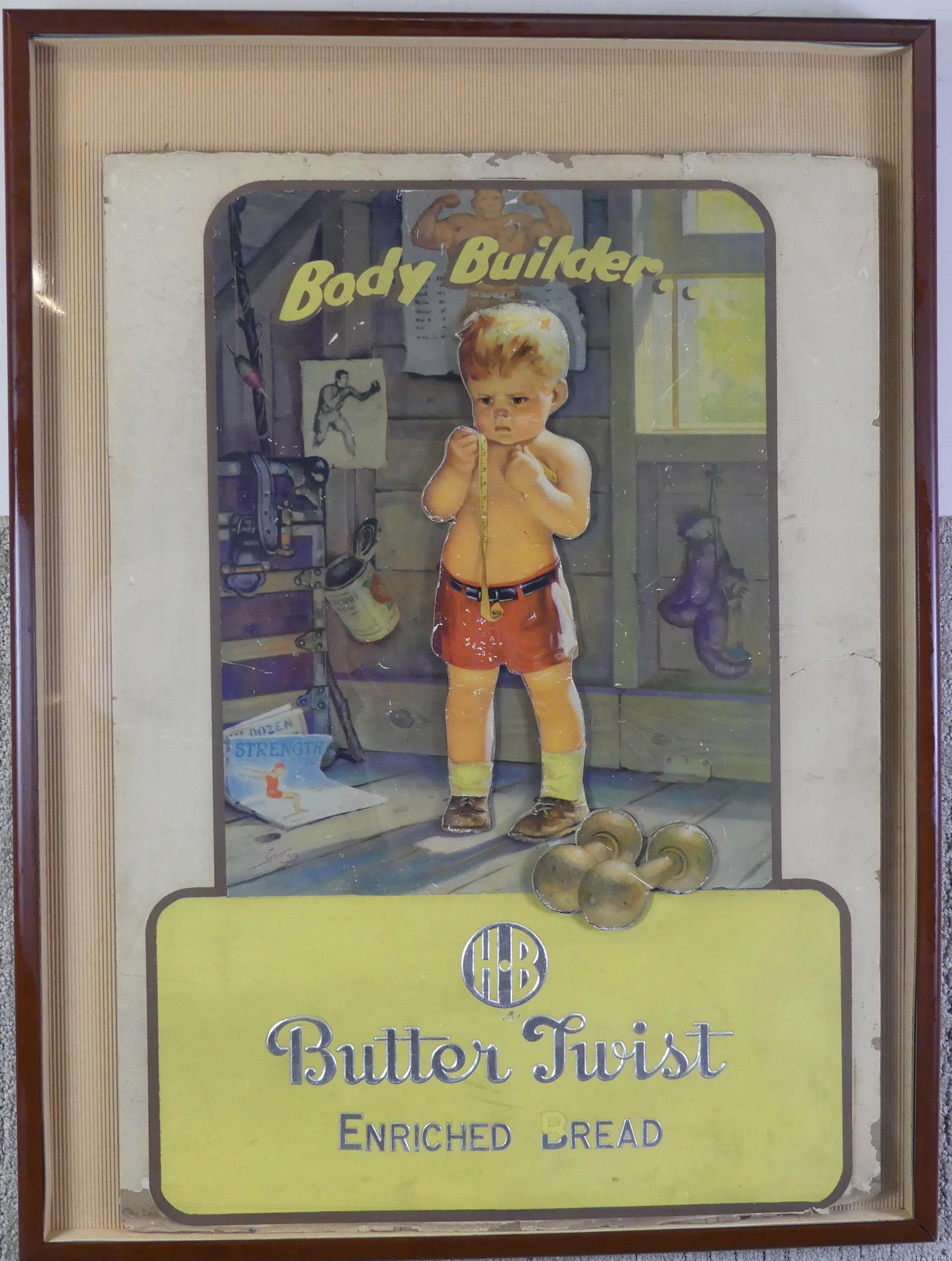 ANTIQUE BUTTER TWIST BREAD AD SIGN (1 of 2)