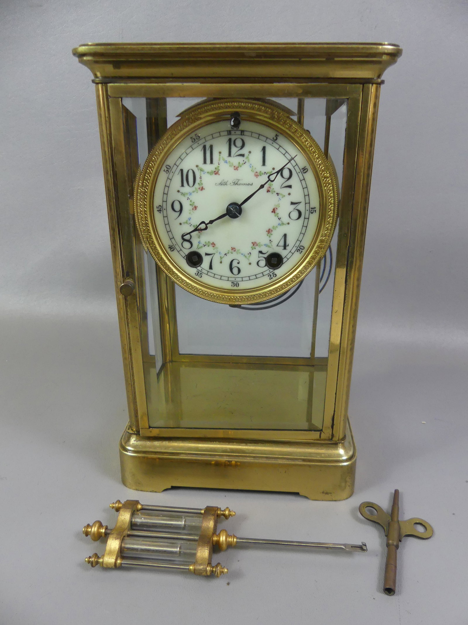 SETH THOMAS BRASS MANTLE CLOCK (1 of 3)