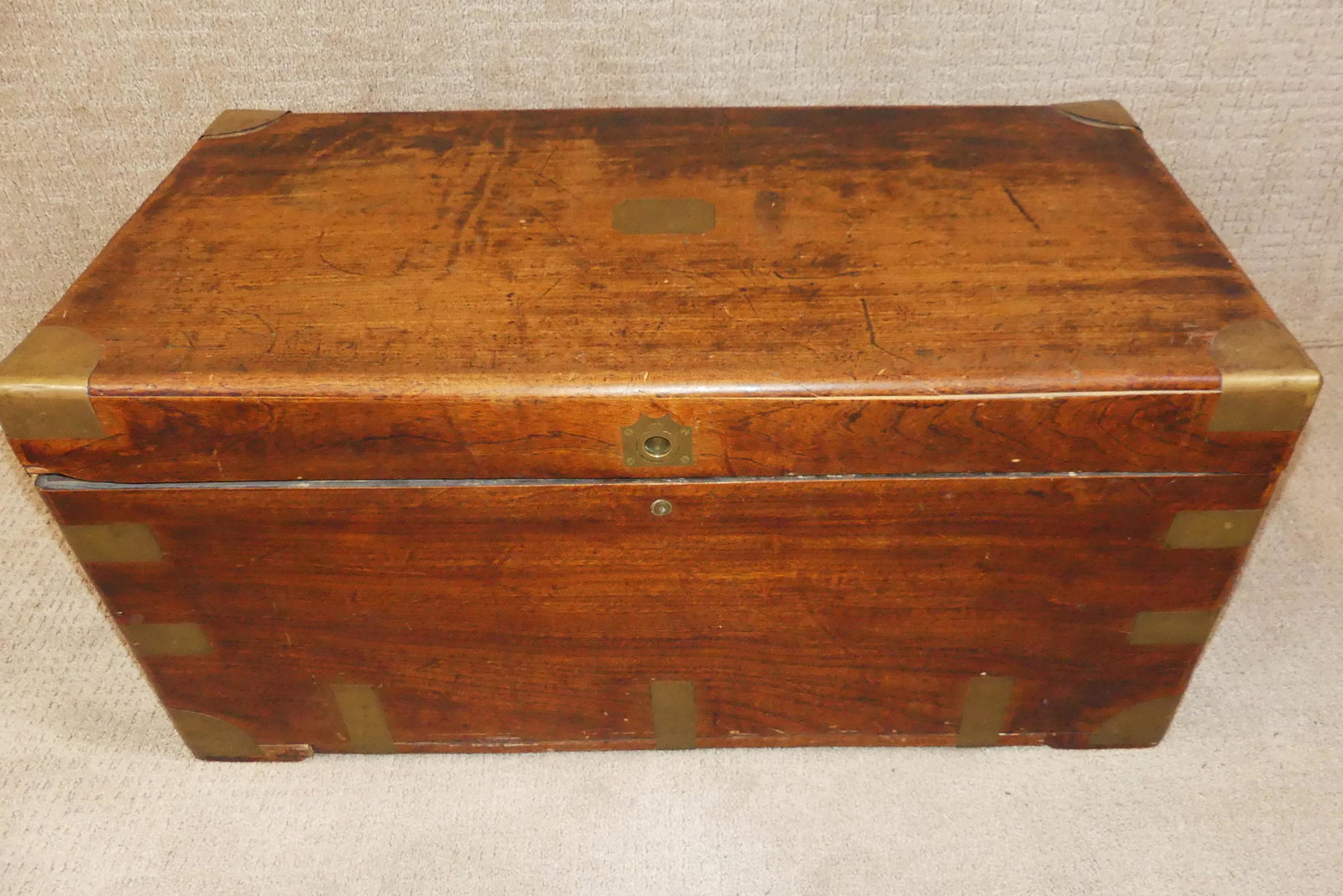 ANTIQUE CAMPHOR CAMPAIGN TRUNK (1 of 6)