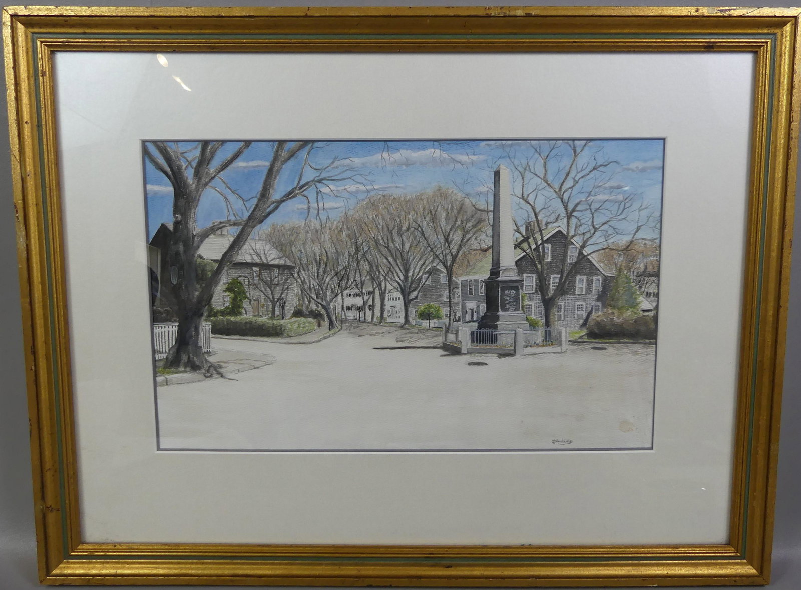 M. GOULDING PAINTING - NANTUCKET OBELISK (1 of 2)