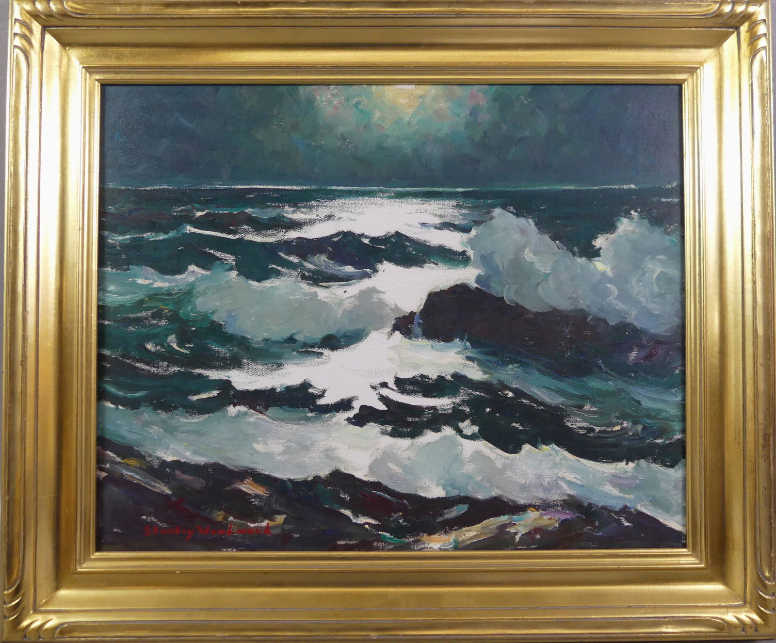 STANLEY WOODWARD MARINE PAINTING - BASS ROCKS (1 of 4)