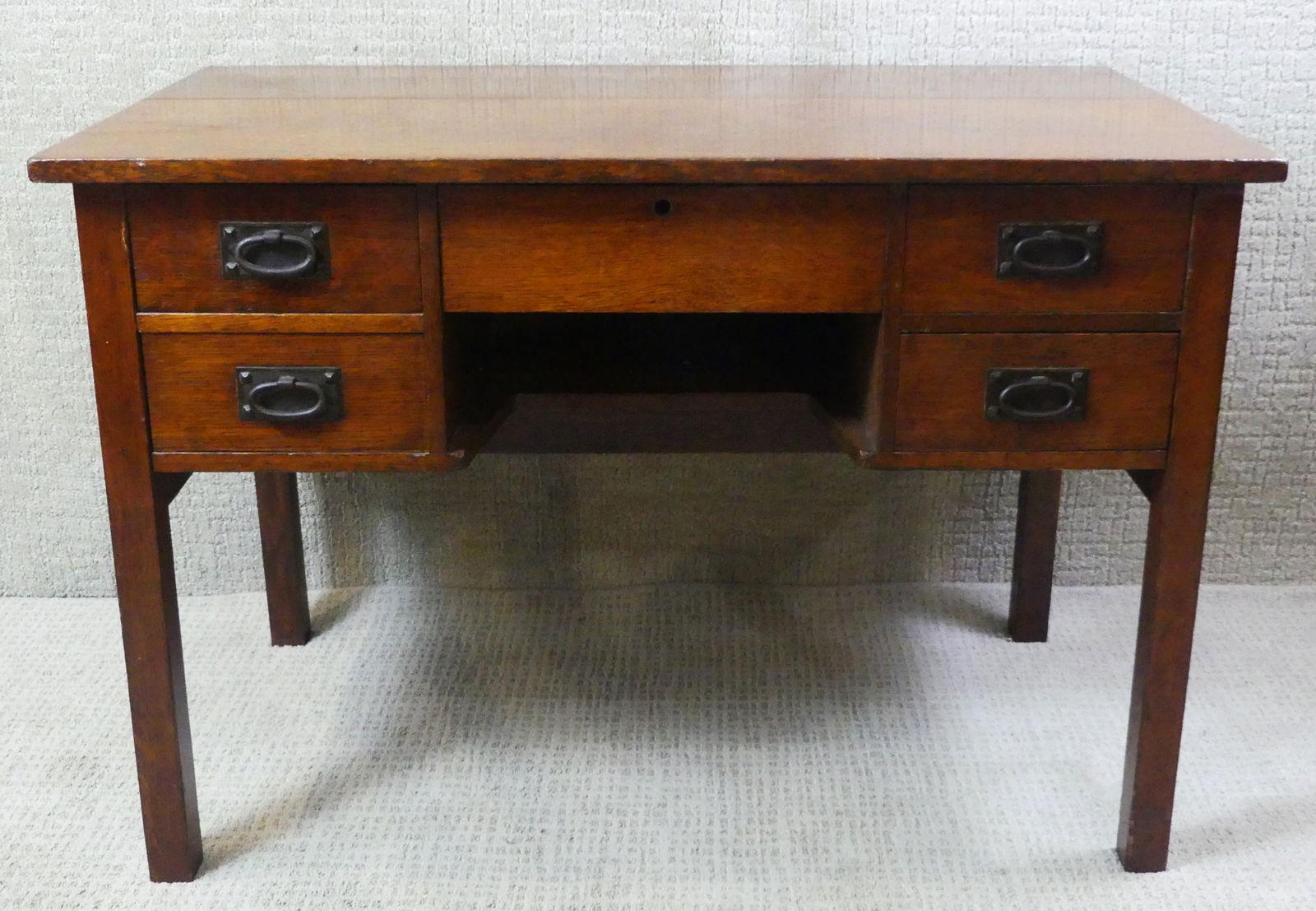 Gus Stickley Oak Flat Top Desk Auction